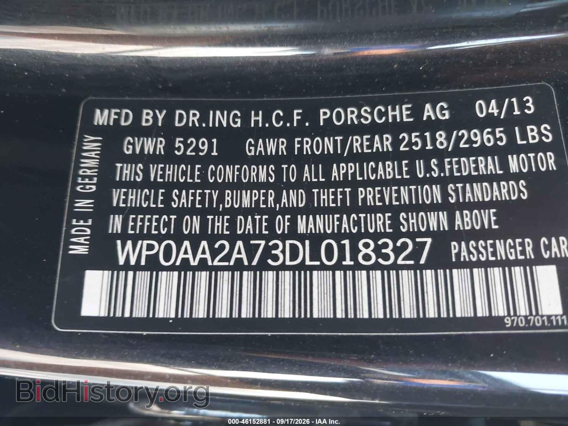 2013 PORSCHE PANAMERA - VIN: WP0AA2A73DL018327 - Фото 9
