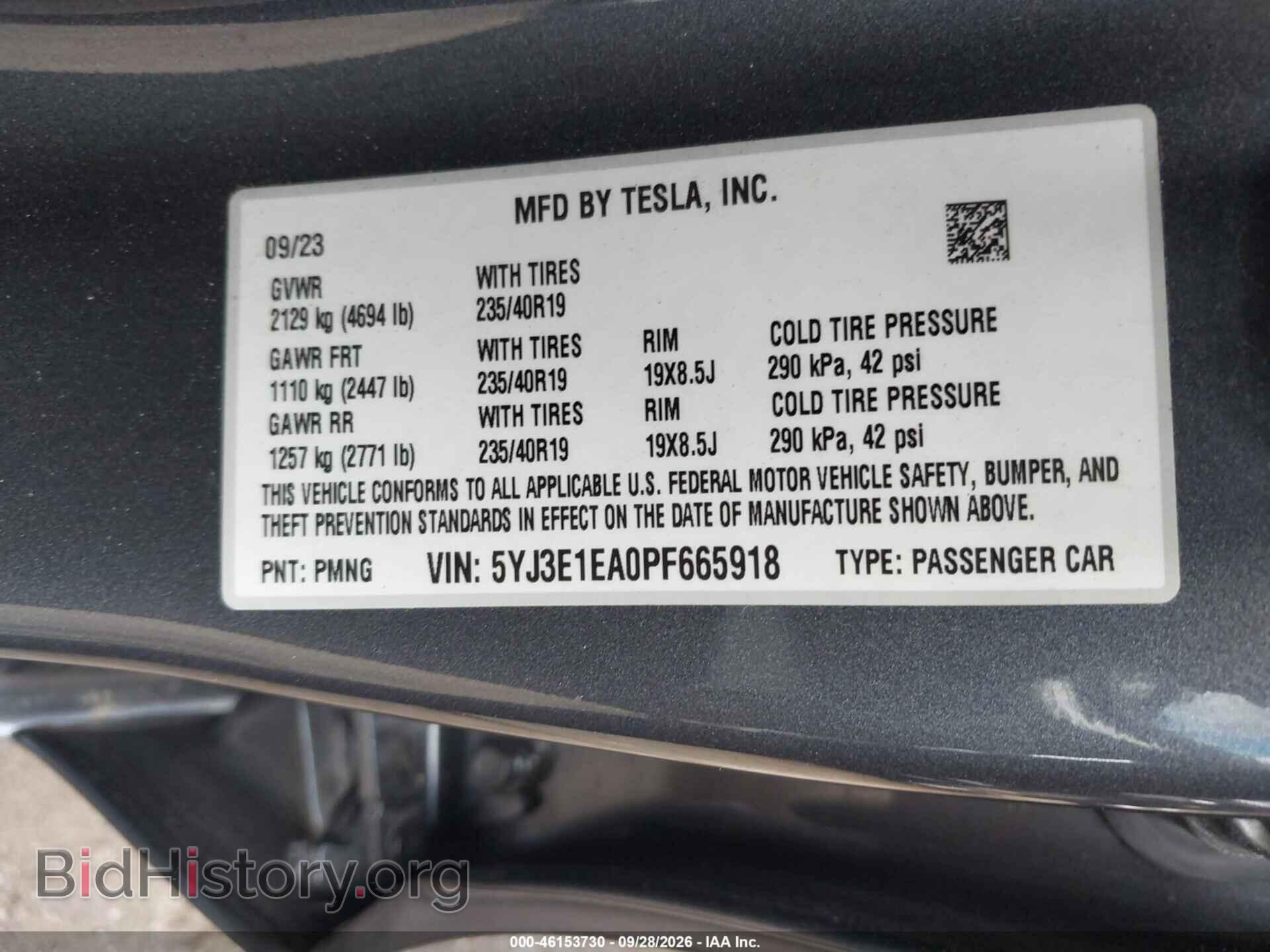 2023 TESLA MODEL 3 - VIN: 5YJ3E1EA0PF665918 - Photo 9