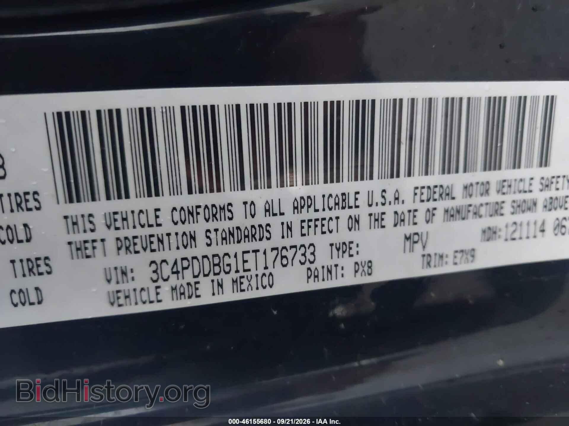 2014 DODGE JOURNEY - VIN: 3C4PDDBG1ET176733 - Photo 9