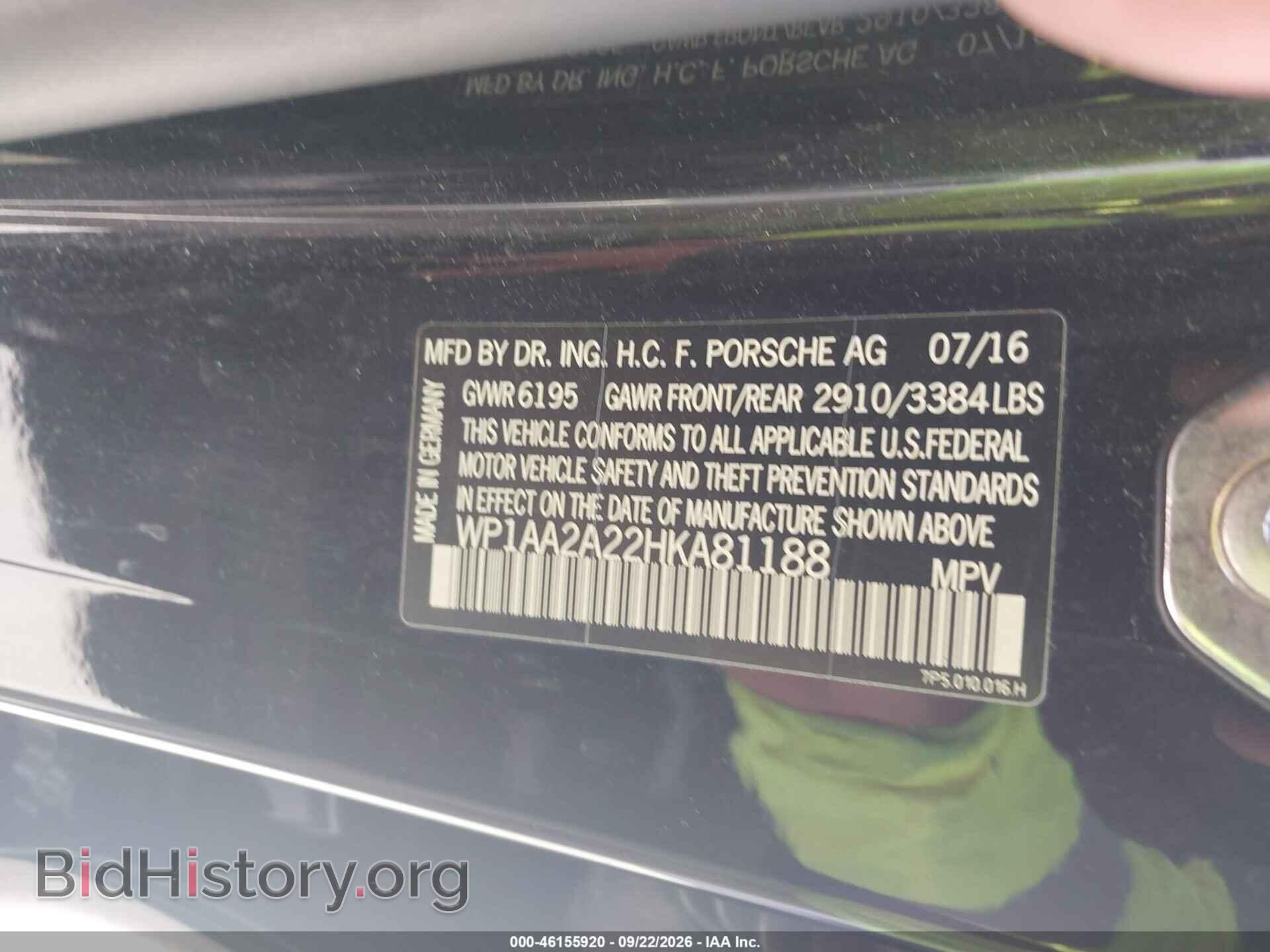 2017 PORSCHE CAYENNE - VIN: WP1AA2A22HKA81188 - Фото 9