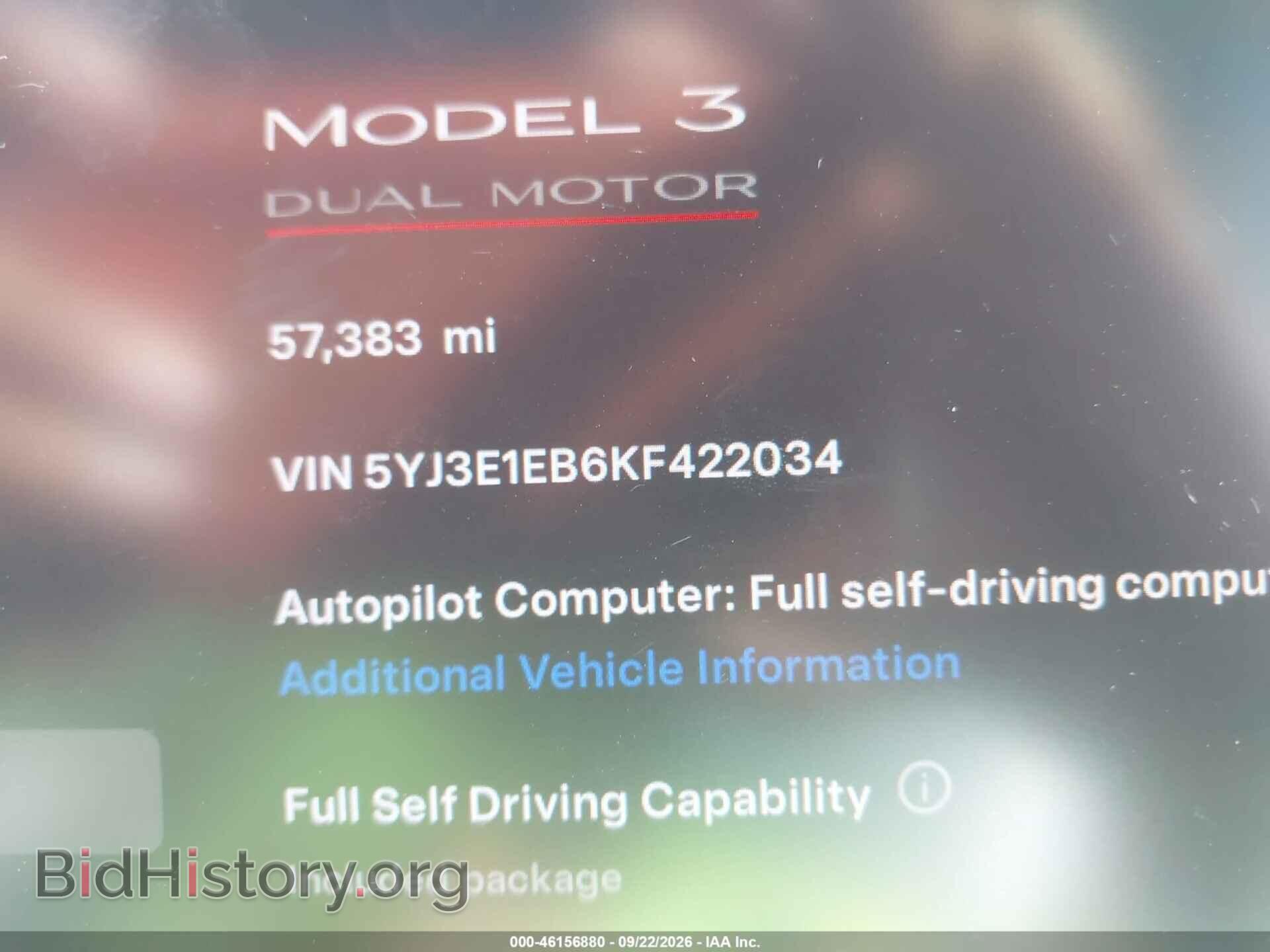 2019 TESLA MODEL 3 - VIN: 5YJ3E1EB6KF422034 - Фото 14