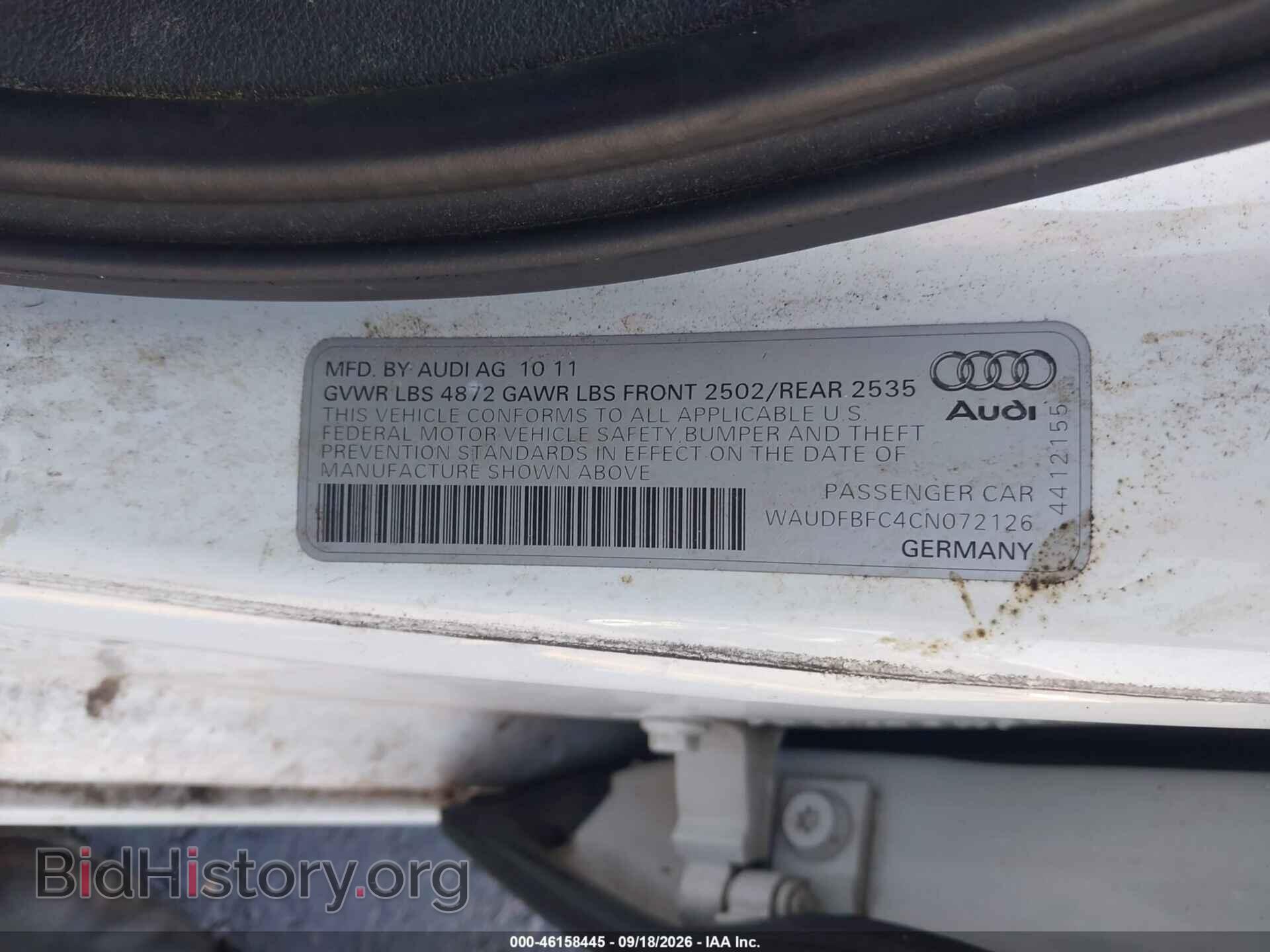 2012 AUDI A6 - VIN: WAUDFBFC4CN072126 - Photo 9