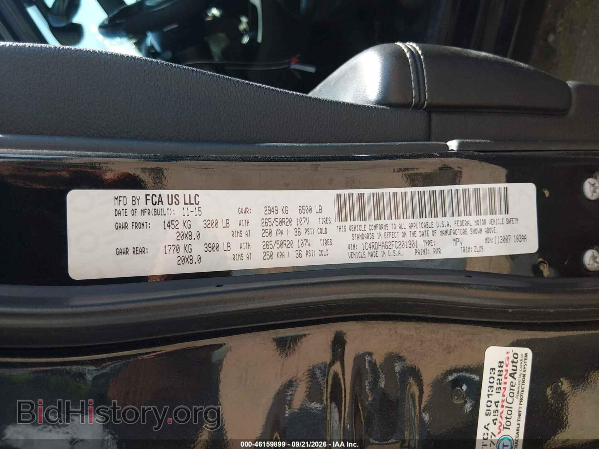 2015 DODGE DURANGO - VIN: 1C4RDHAG2FC201301 - Фото 9