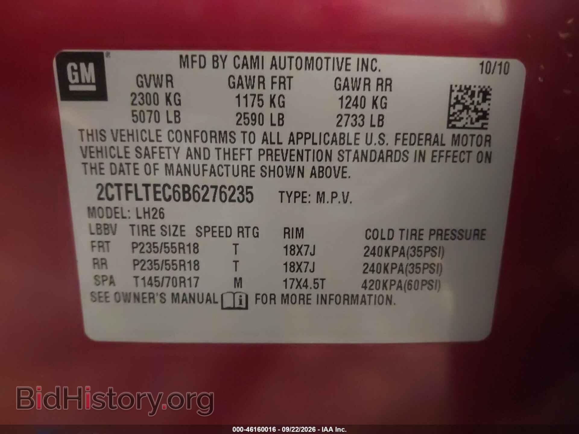 2011 GMC TERRAIN - VIN: 2CTFLTEC6B6276235 - Photo 9