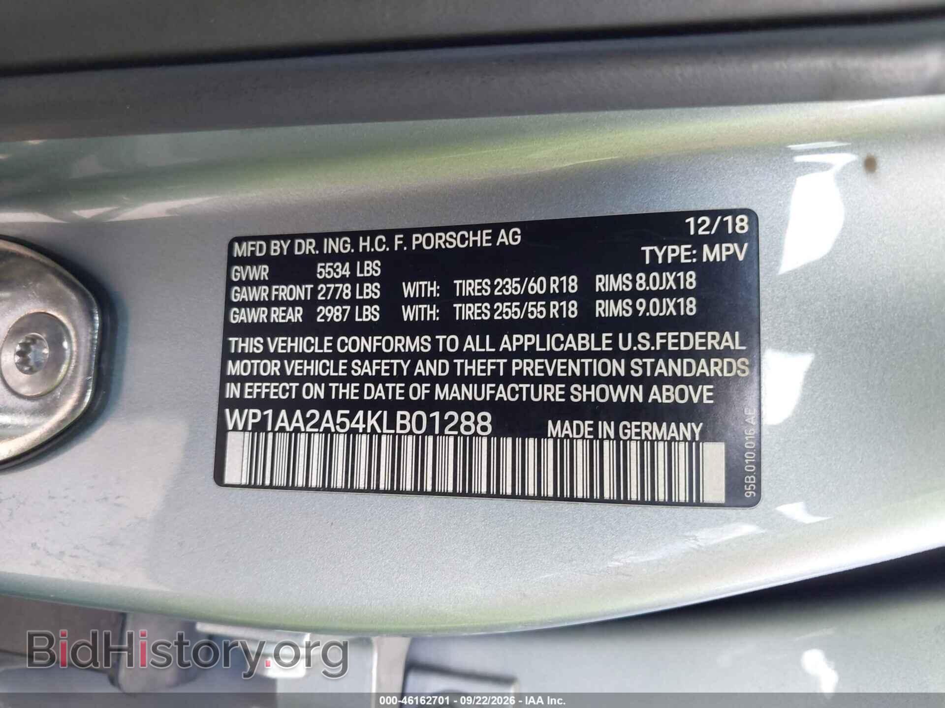 2019 PORSCHE MACAN - VIN: WP1AA2A54KLB01288 - Photo 9