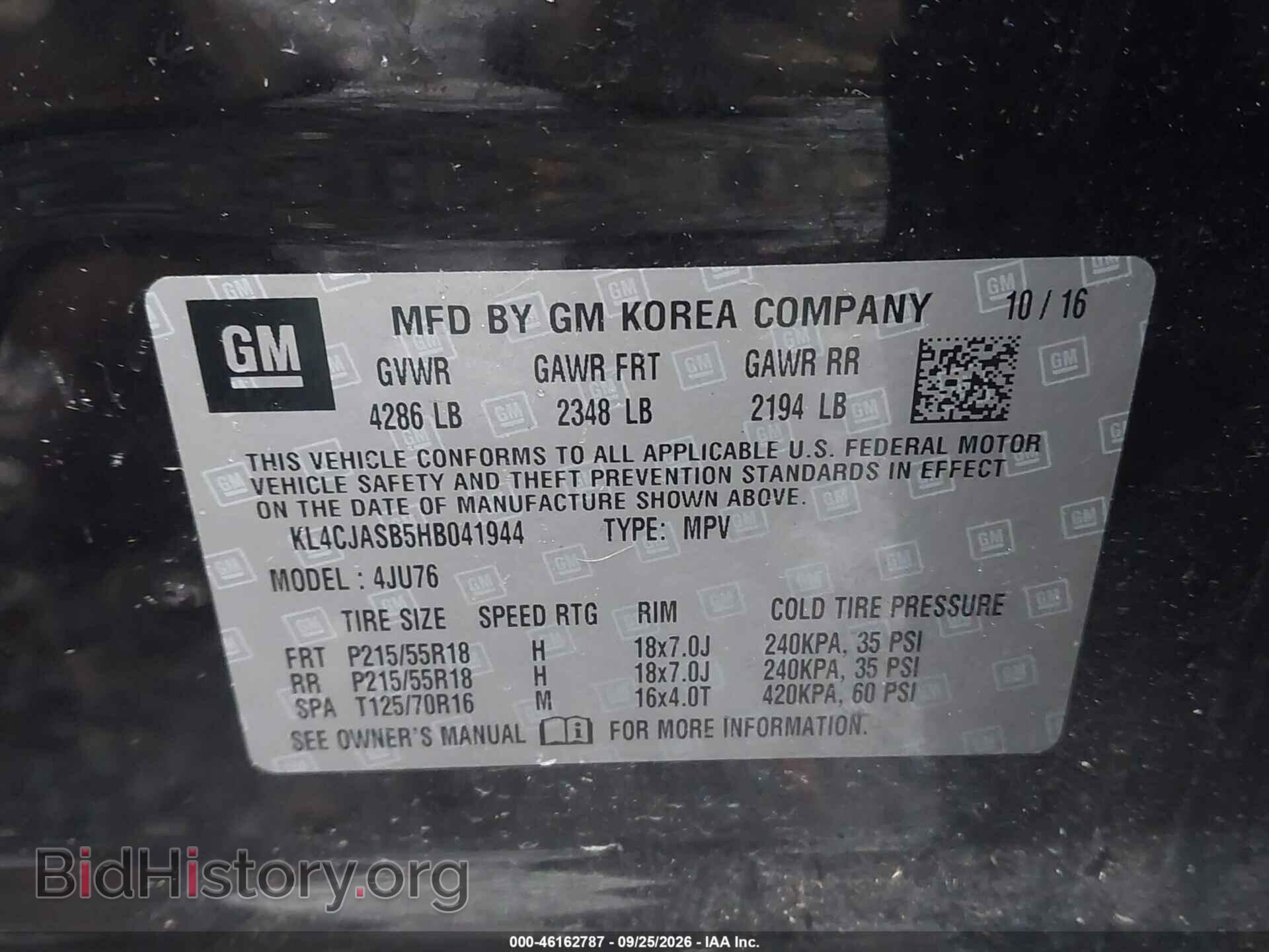 2017 BUICK ENCORE - VIN: KL4CJASB5HB041944 - Фото 9