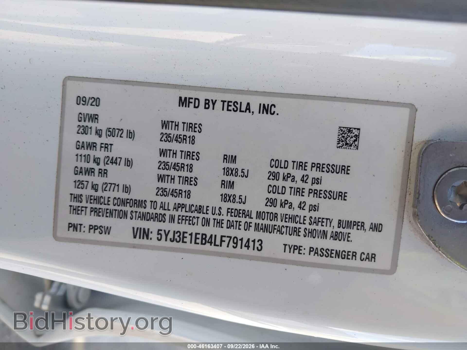 2020 TESLA MODEL 3 - VIN: 5YJ3E1EB4LF791413 - Photo 9
