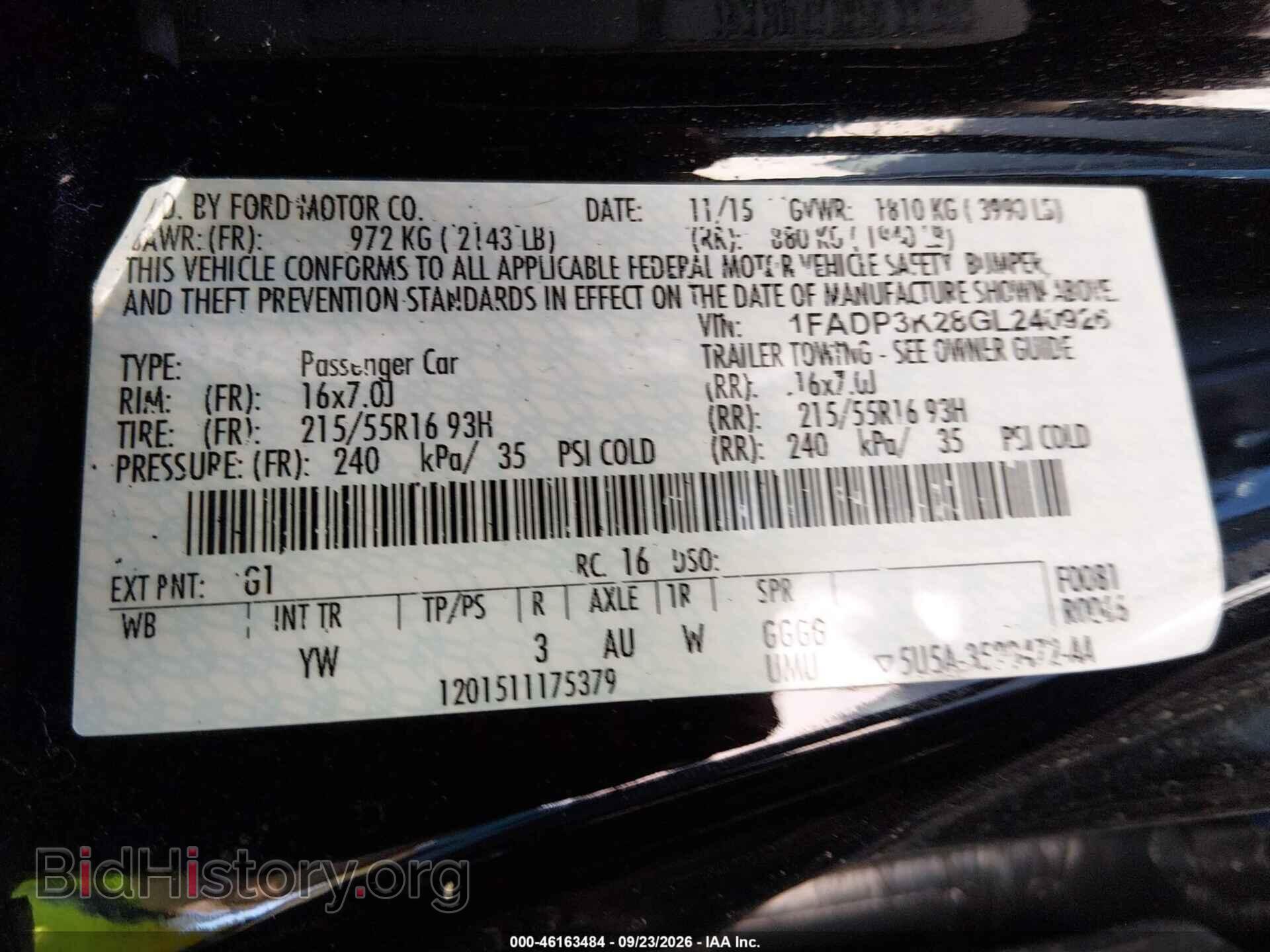 2016 FORD FOCUS - VIN: 1FADP3K28GL240926 - Photo 9