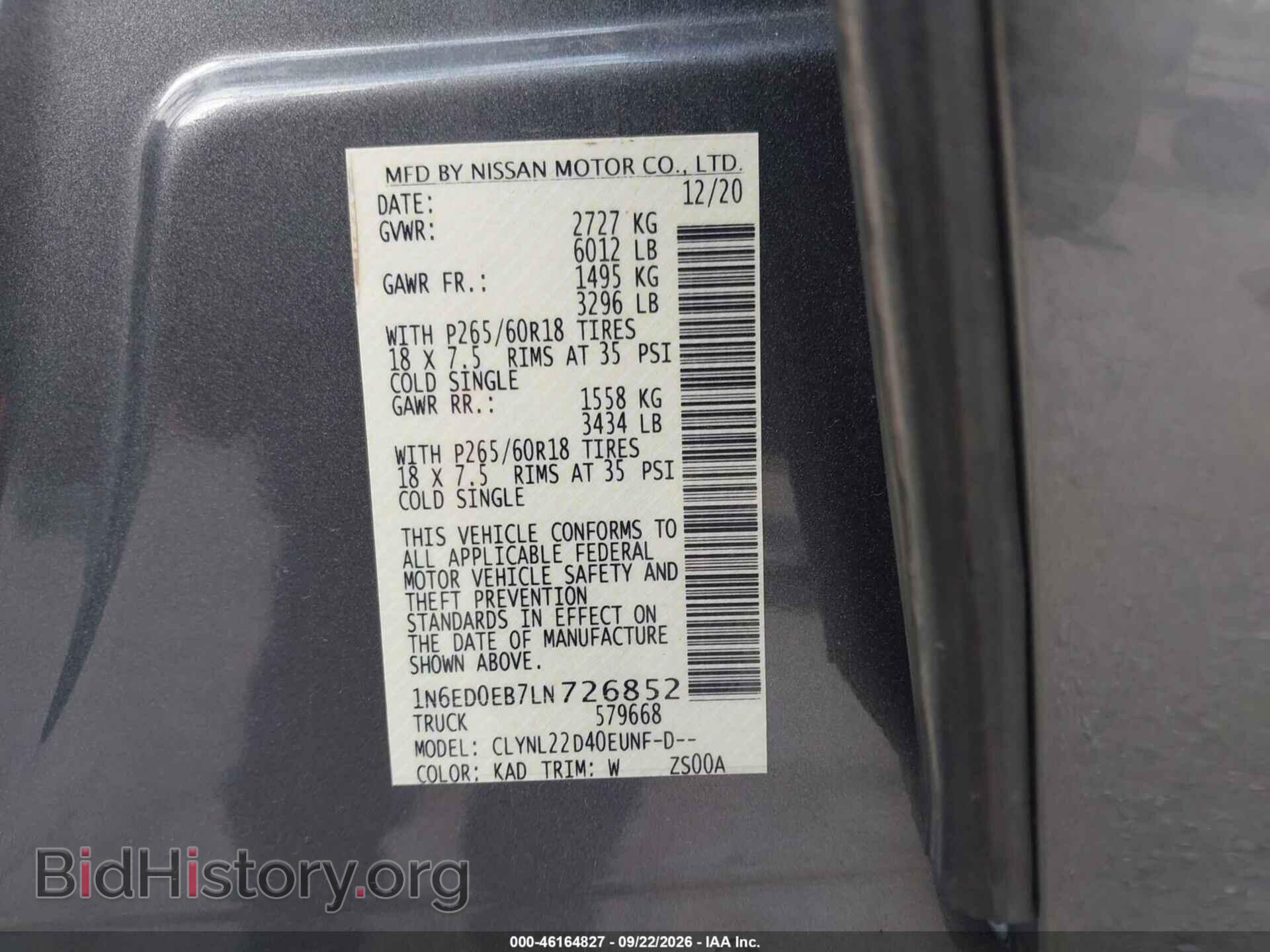 2020 NISSAN FRONTIER - VIN: 1N6ED0EB7LN726852 - Фото 9