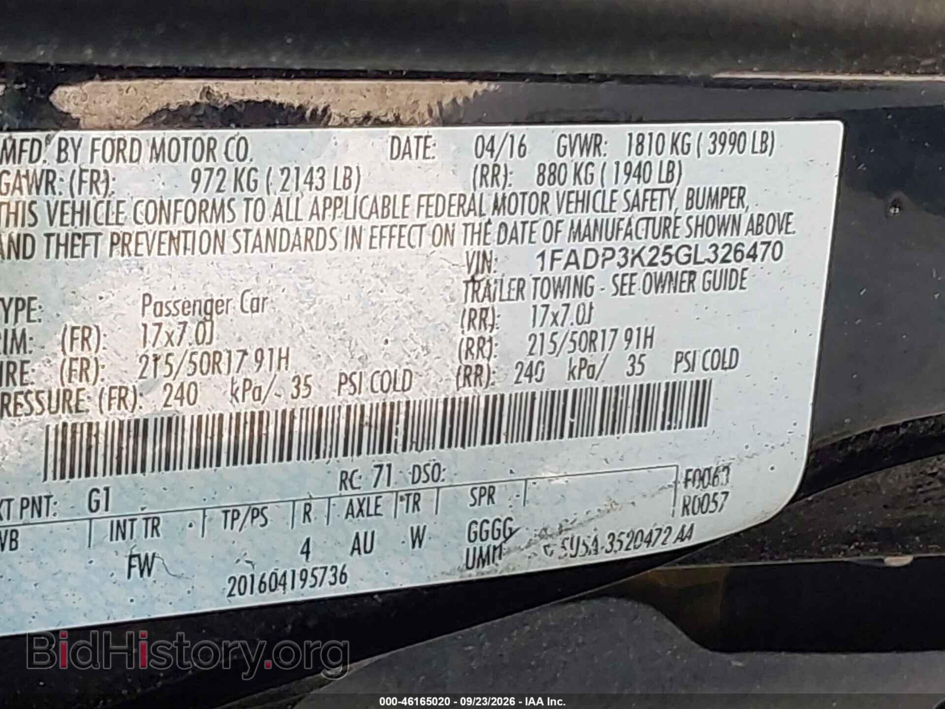 2016 FORD FOCUS - VIN: 1FADP3K25GL326470 - Photo 9