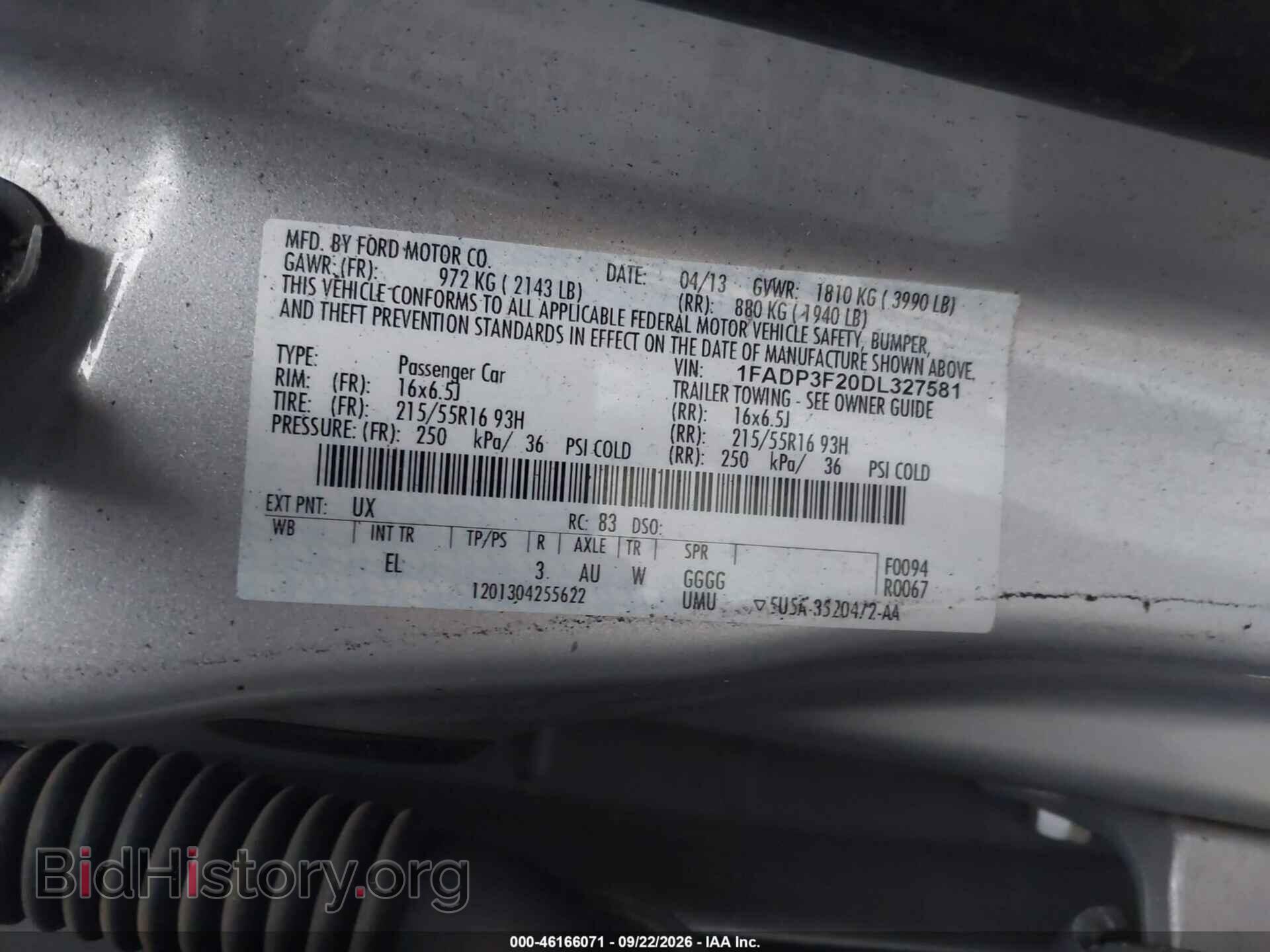 2013 FORD FOCUS - VIN: 1FADP3F20DL327581 - Photo 9
