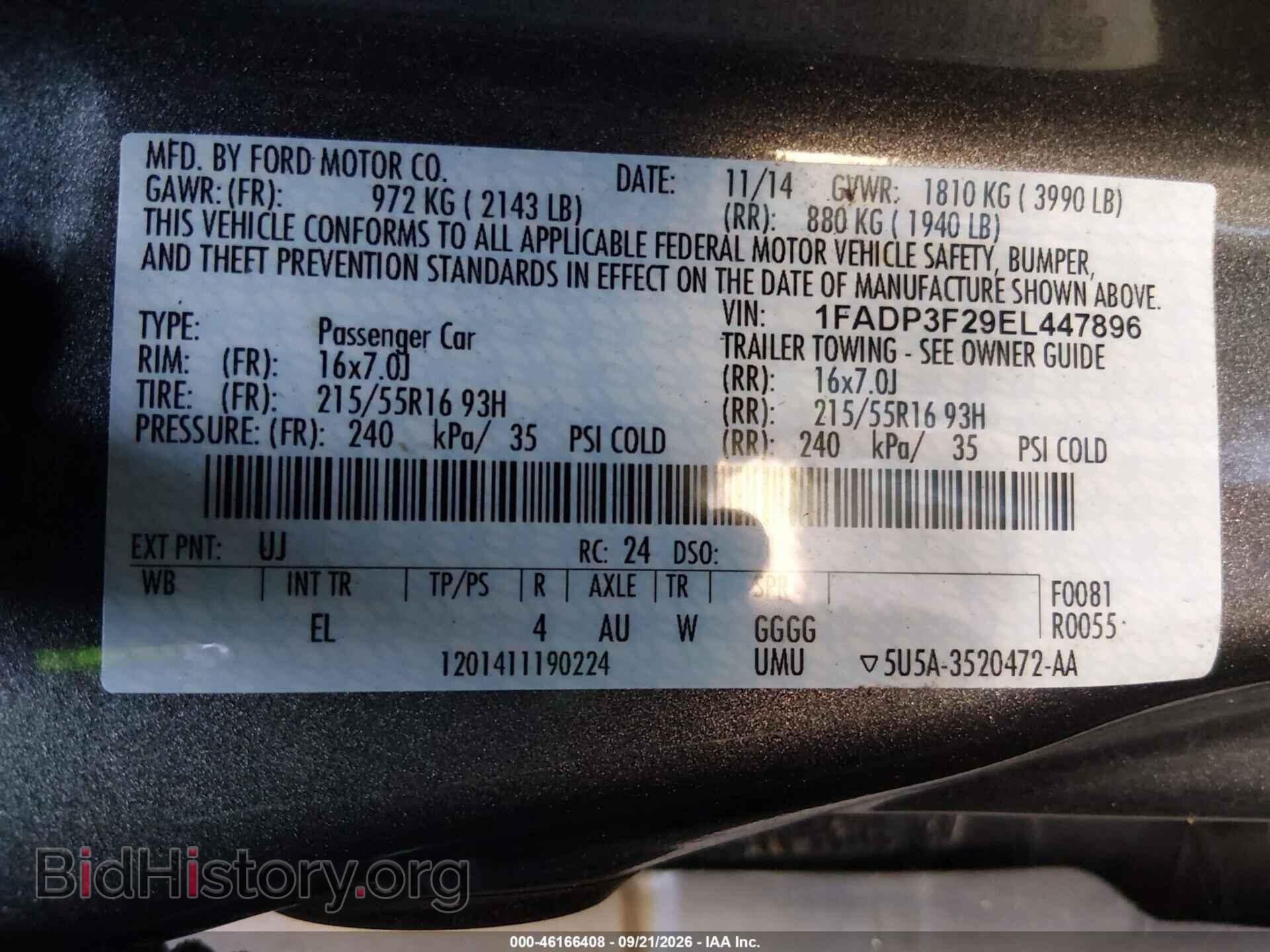 2014 FORD FOCUS - VIN: 1FADP3F29EL447896 - Photo 9