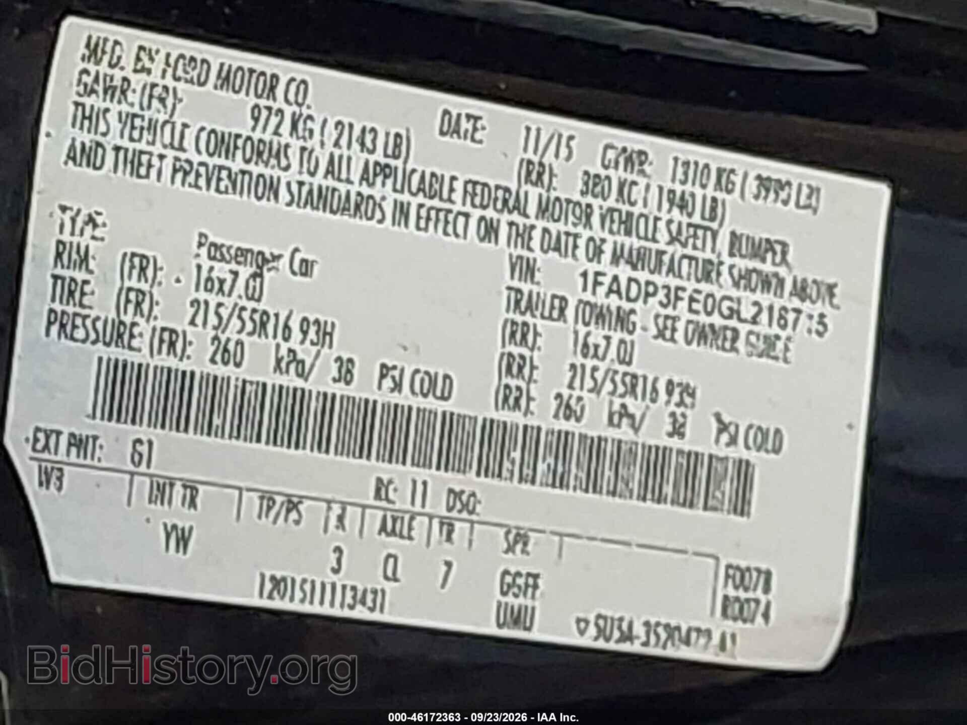 2016 FORD FOCUS - VIN: 1FADP3FE0GL218715 - Photo 9
