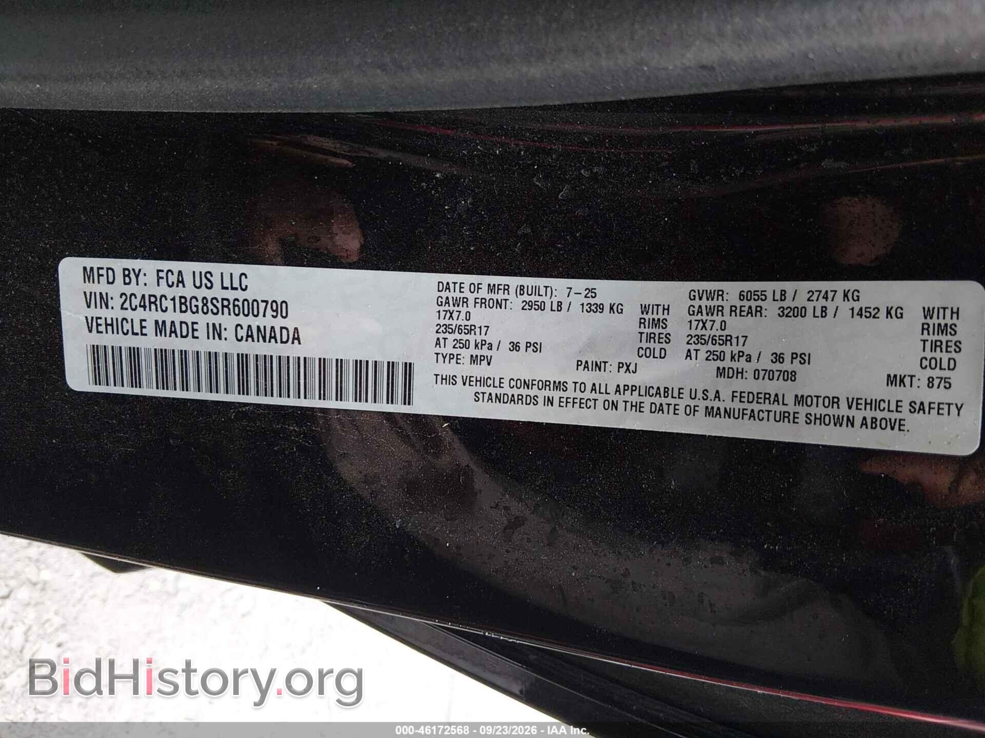 2025 CHRYSLER PACIFICA - VIN: 2C4RC1BG8SR600790 - Photo 9