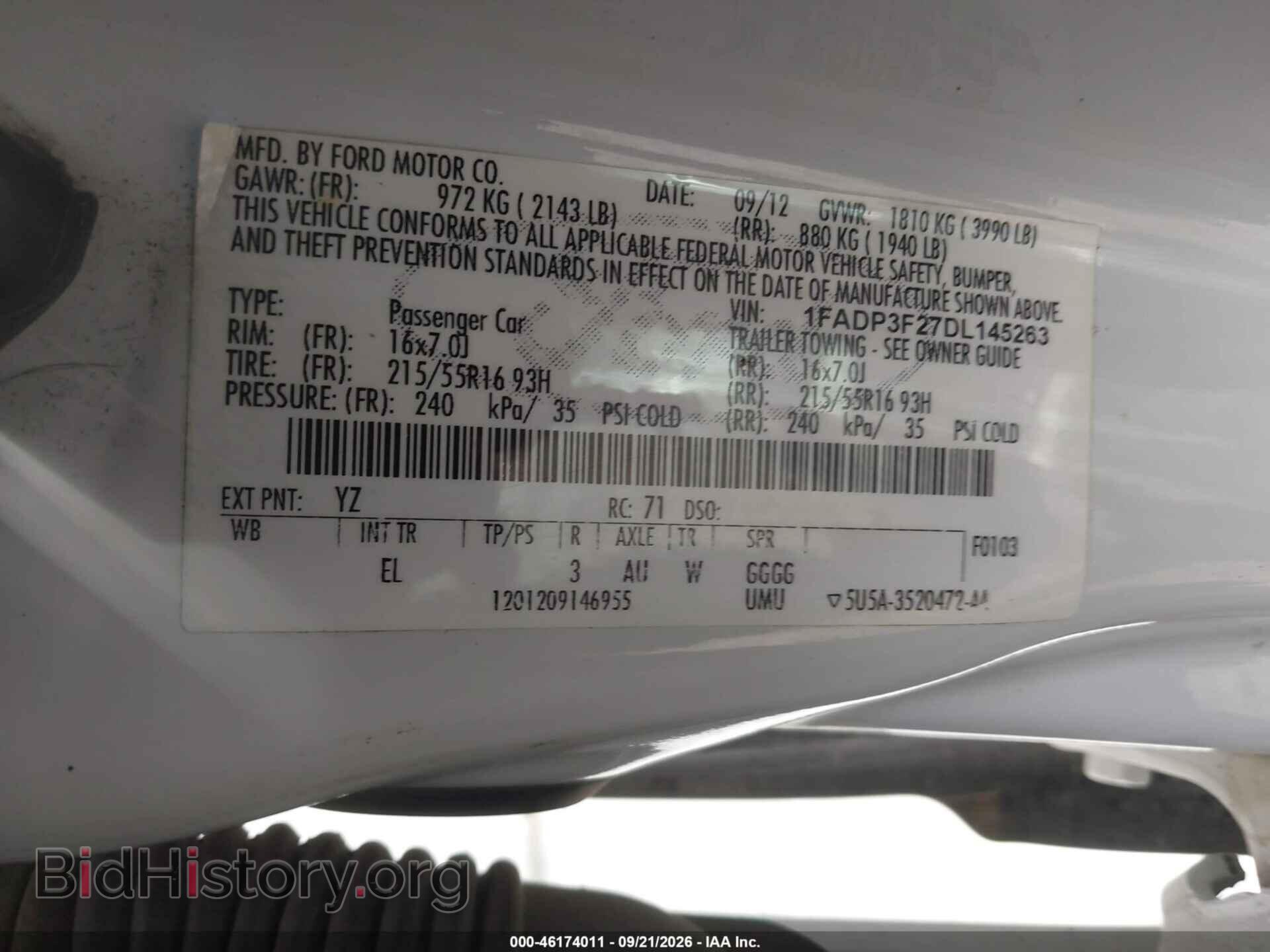 2013 FORD FOCUS - VIN: 1FADP3F27DL145263 - Photo 9