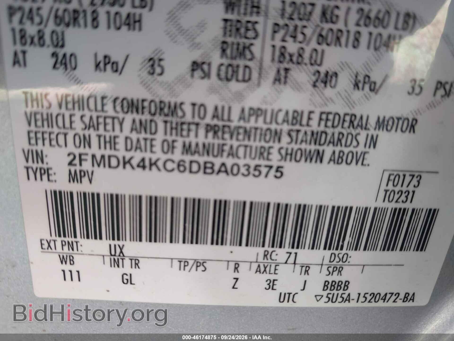 2013 FORD EDGE - VIN: 2FMDK4KC6DBA03575 - Photo 9