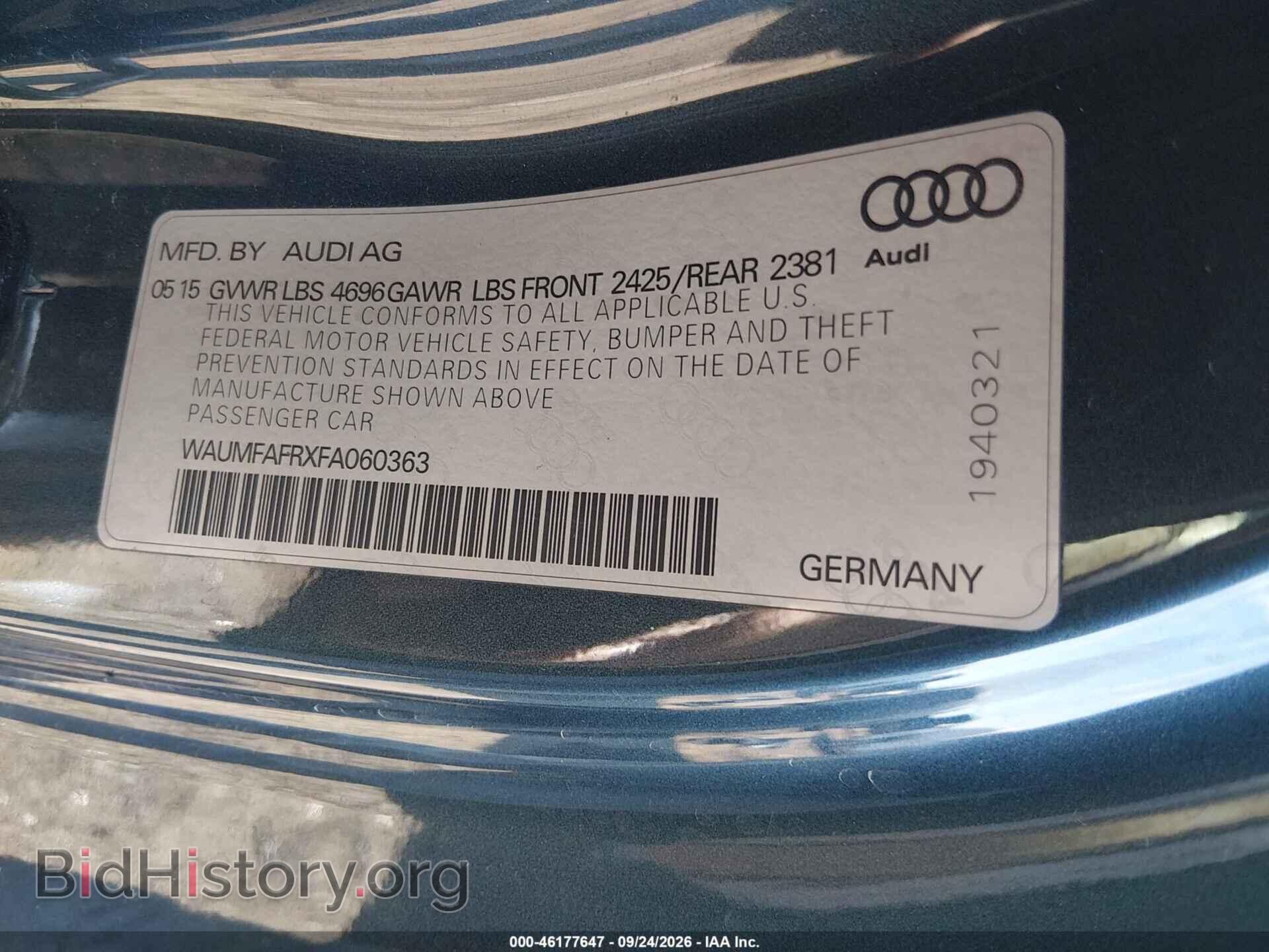 2015 AUDI A5 - VIN: WAUMFAFRXFA060363 - Photo 7