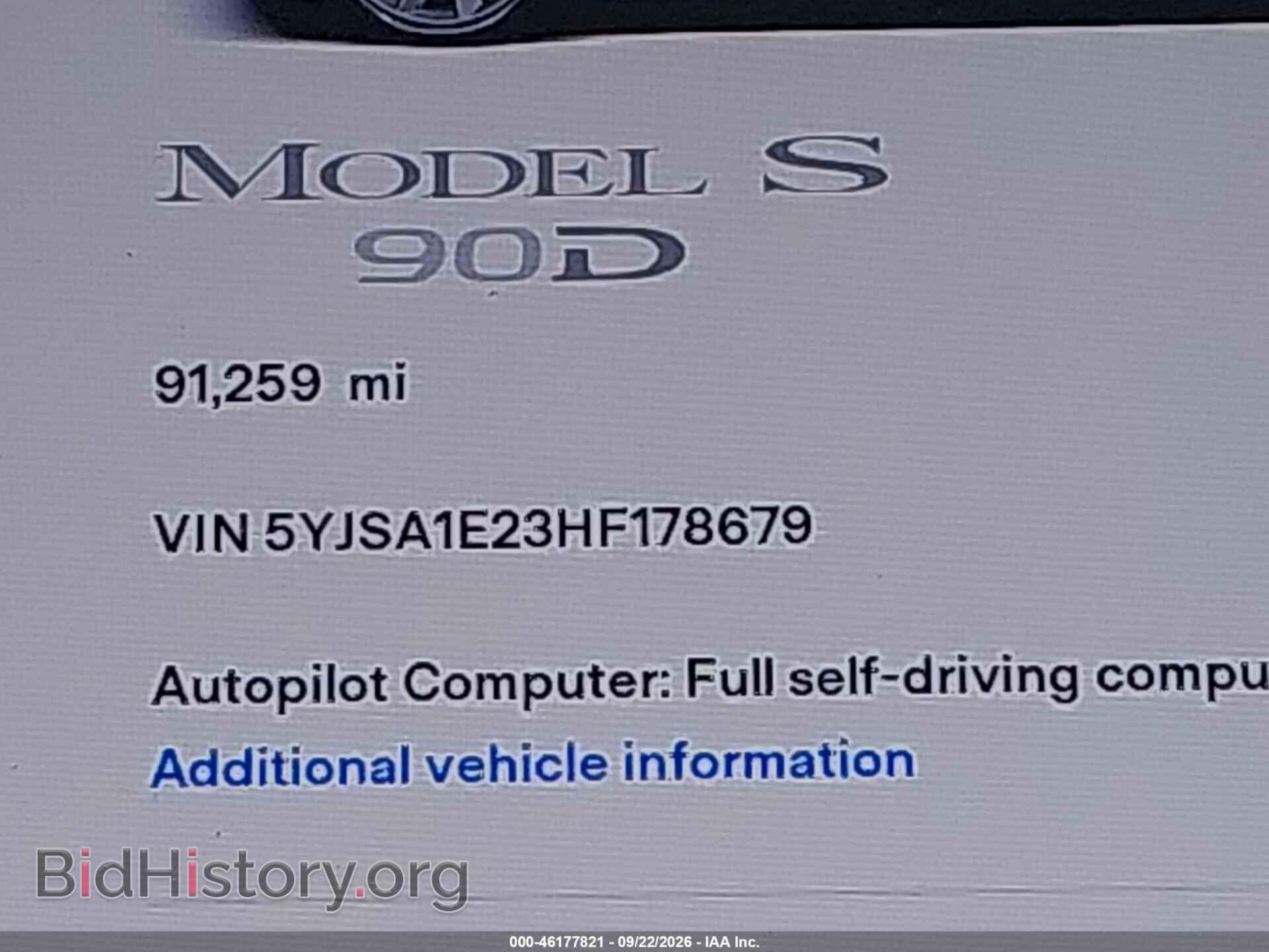 2017 TESLA MODEL S - VIN: 5YJSA1E23HF178679 - Photo 14