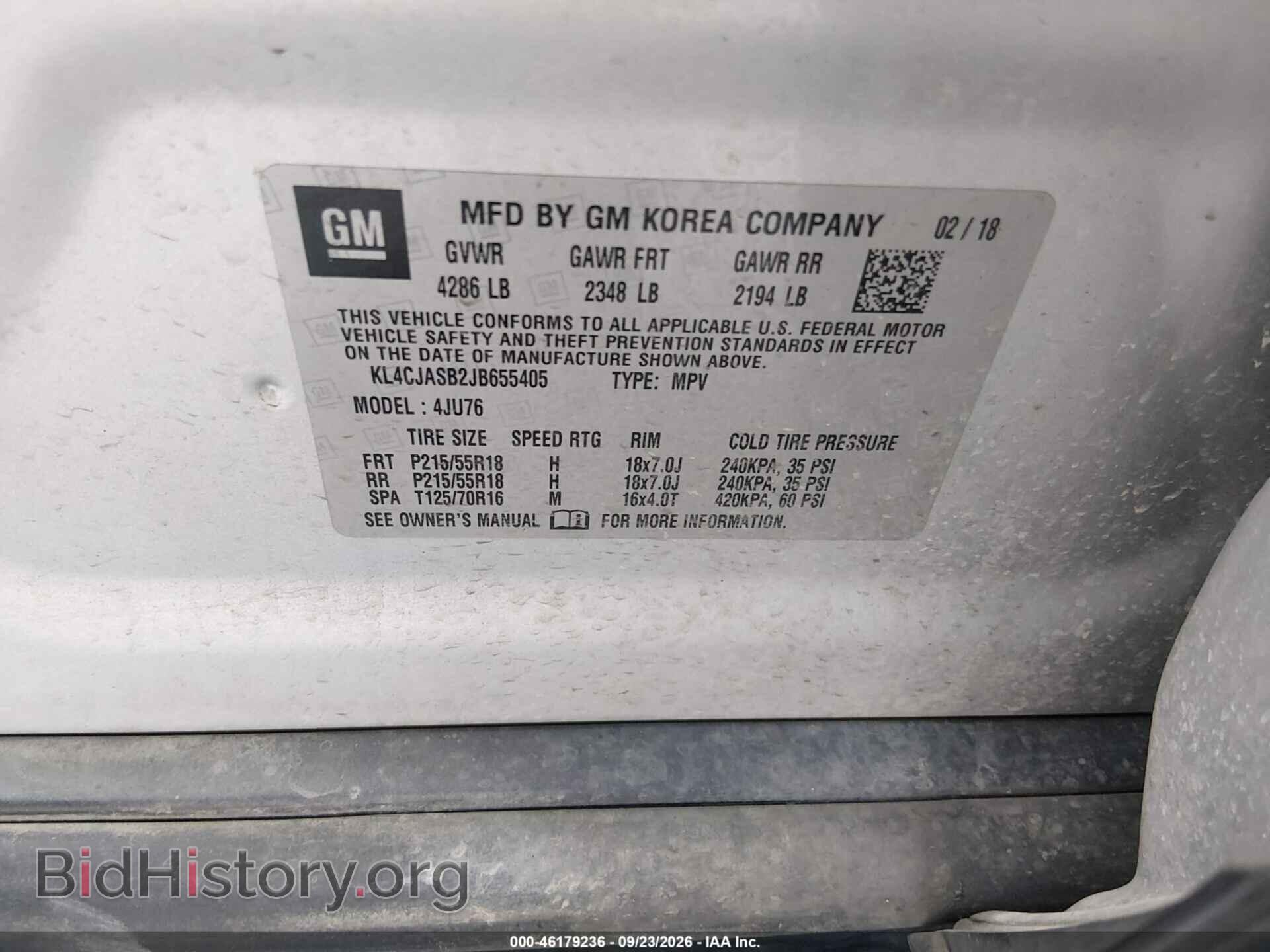 2018 BUICK ENCORE - VIN: KL4CJASB2JB655405 - Photo 9