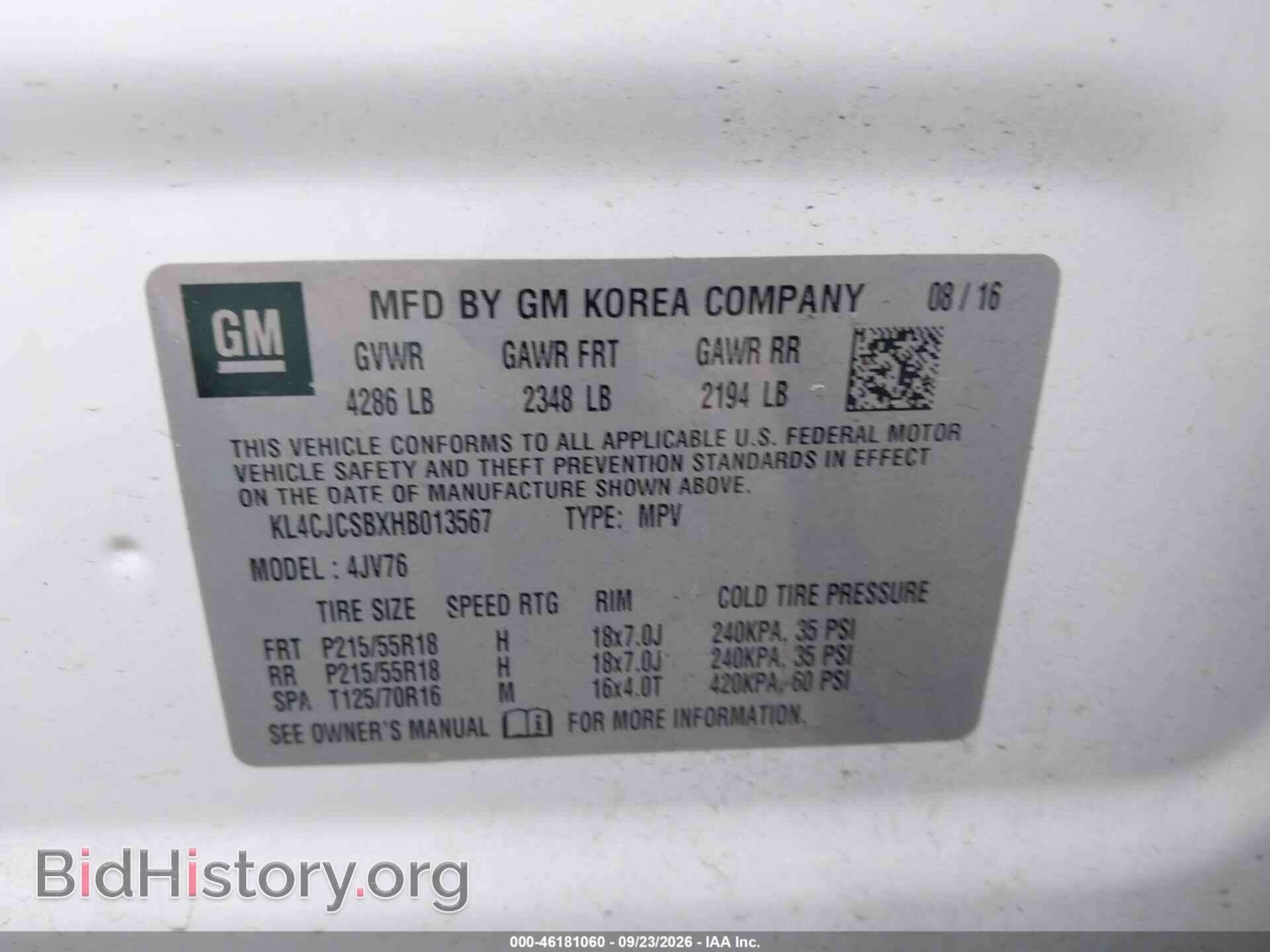 2017 BUICK ENCORE - VIN: KL4CJCSBXHB013567 - Photo 9