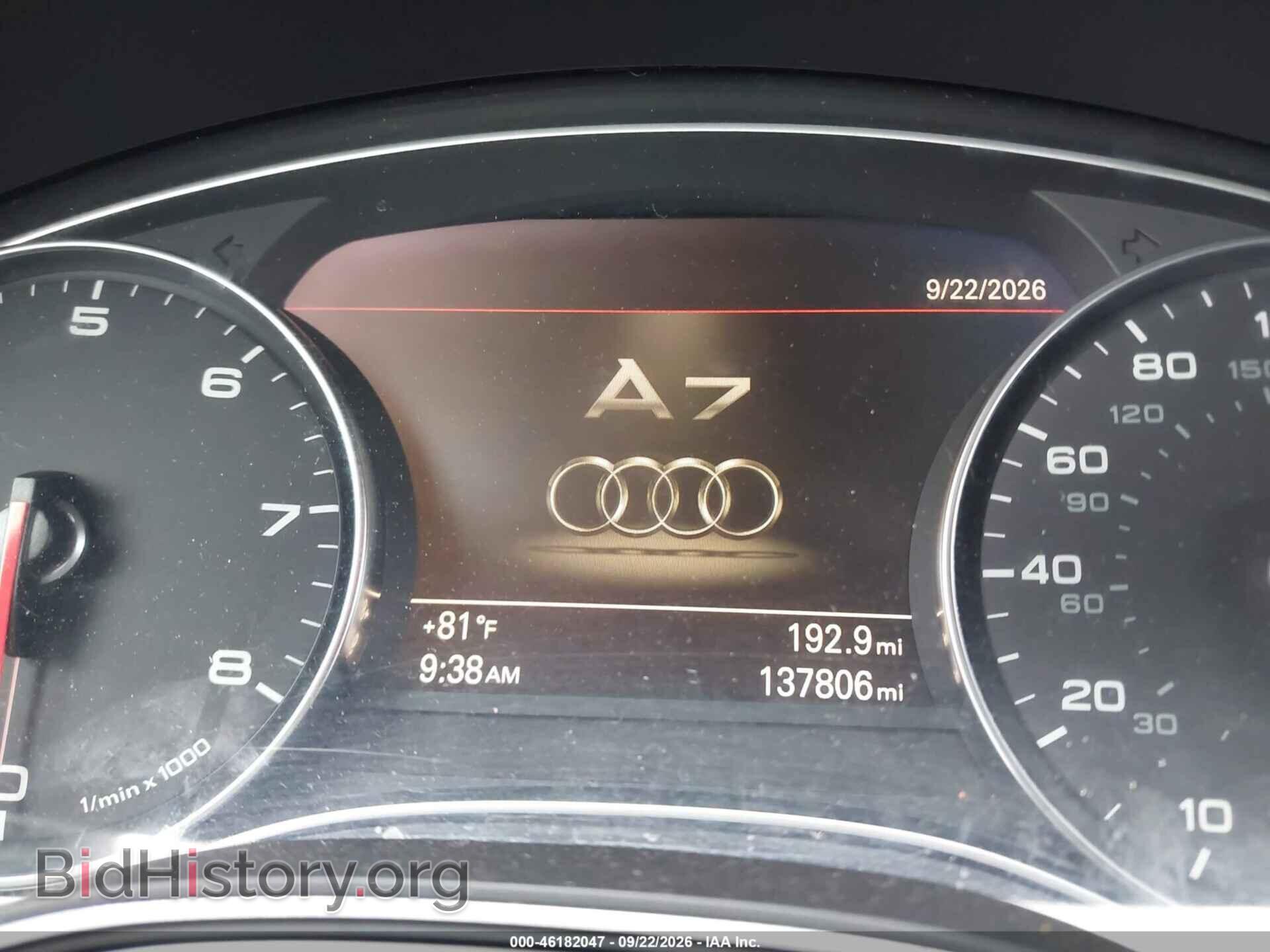 2013 AUDI A7 - VIN: WAU3GAFC0DN135095 - Фото 7