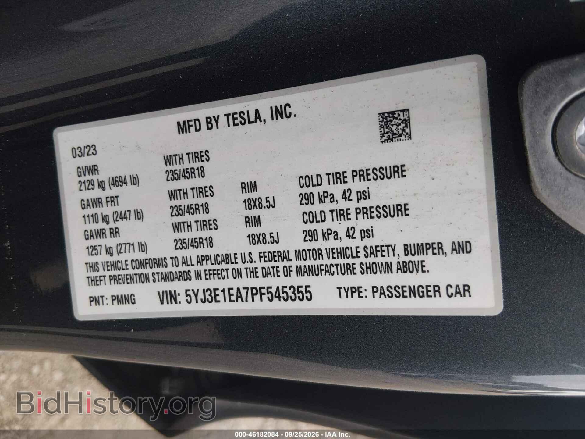 2023 TESLA MODEL 3 - VIN: 5YJ3E1EA7PF545355 - Фото 9