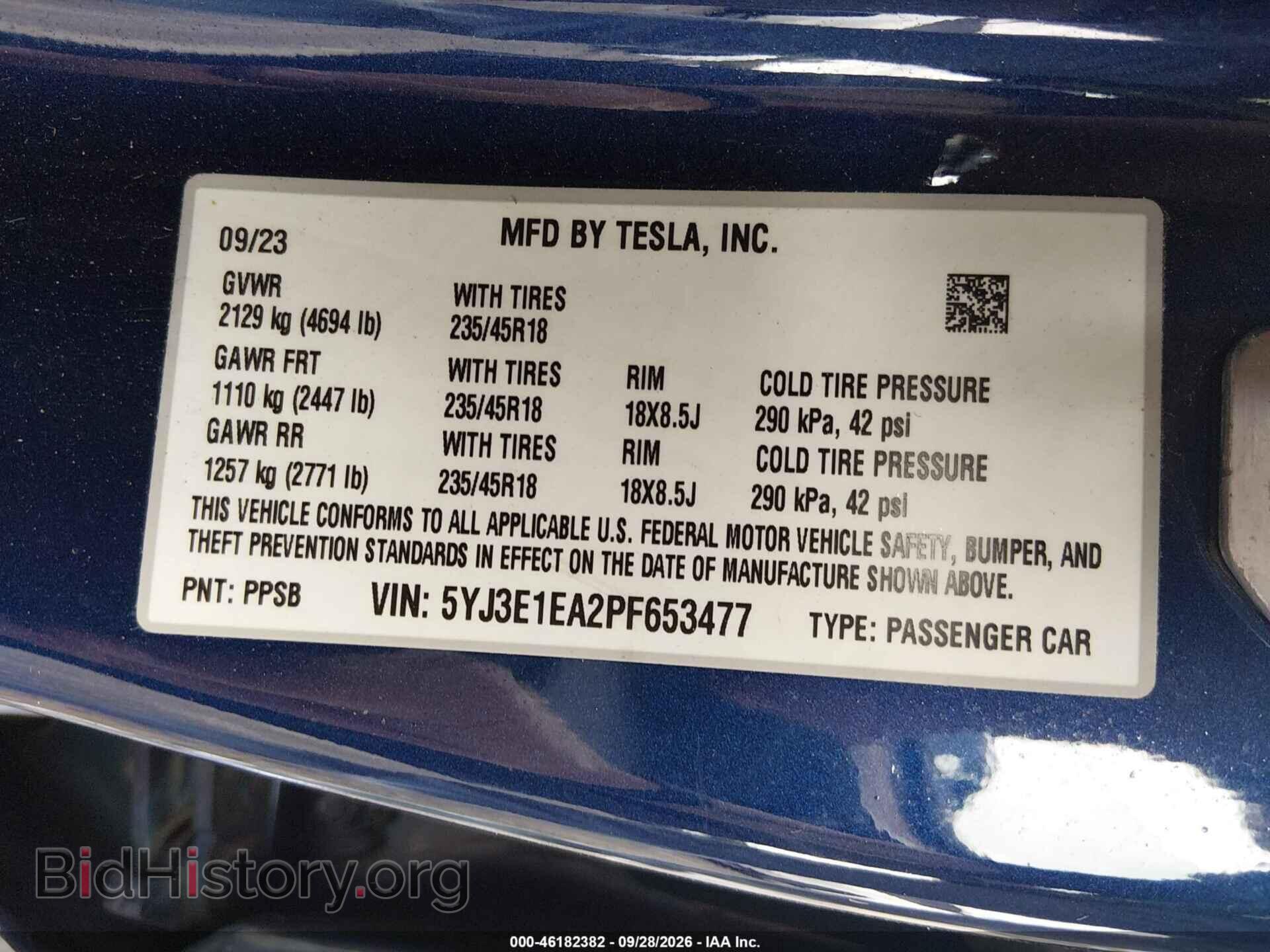 2023 TESLA MODEL 3 - VIN: 5YJ3E1EA2PF653477 - Фото 9