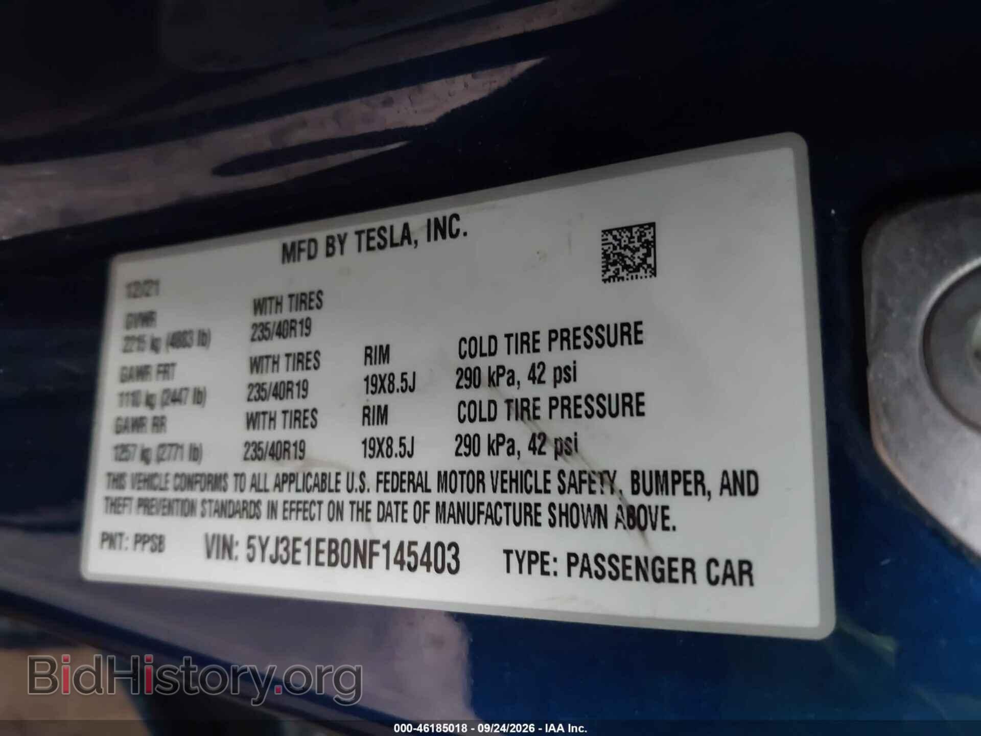 2022 TESLA MODEL 3 - VIN: 5YJ3E1EB0NF145403 - Photo 9