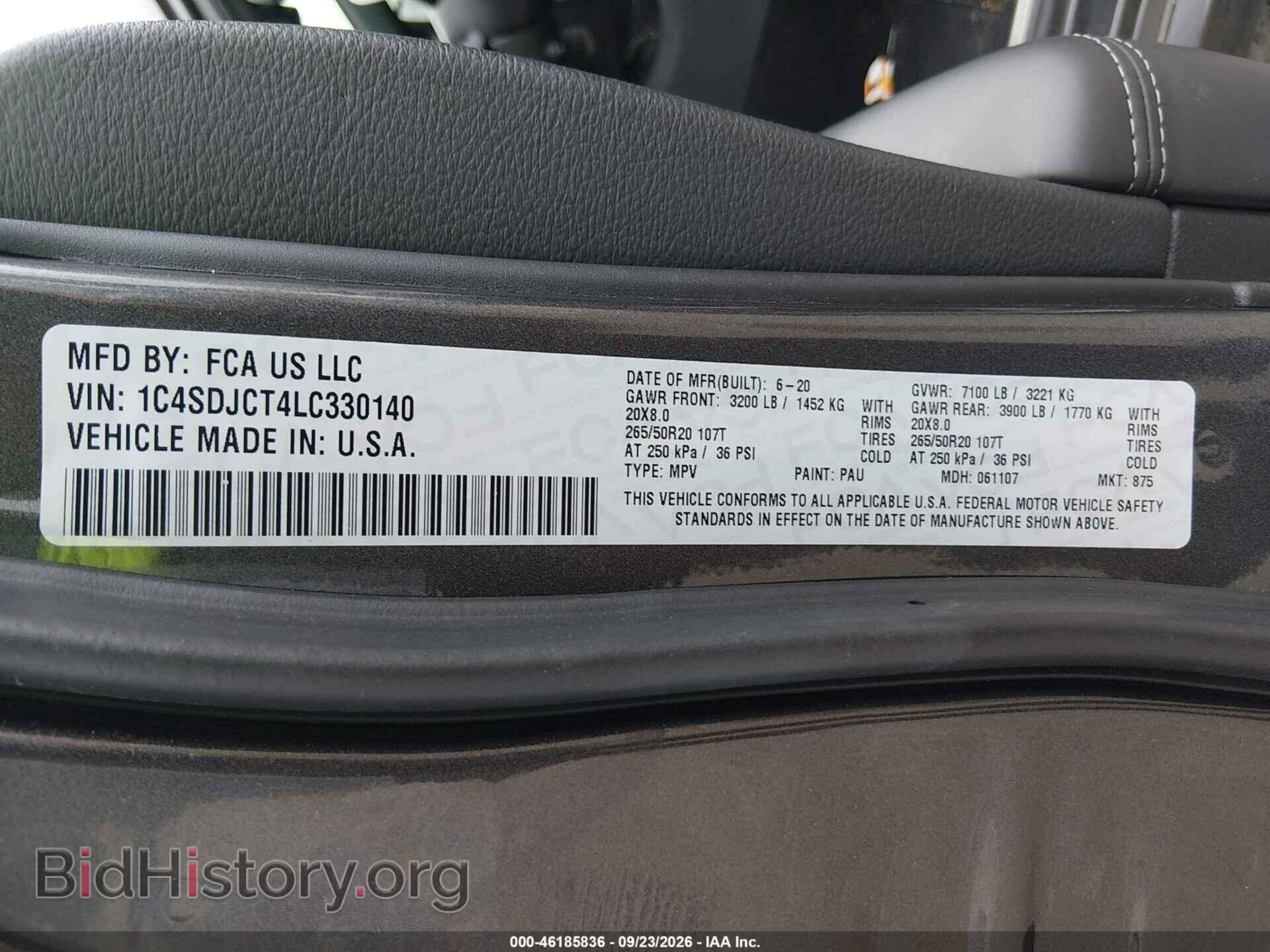 2020 DODGE DURANGO - VIN: 1C4SDJCT4LC330140 - Photo 9