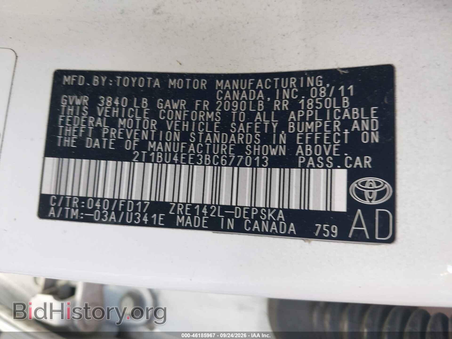 2011 TOYOTA COROLLA - VIN: 2T1BU4EE3BC677013 - Photo 9