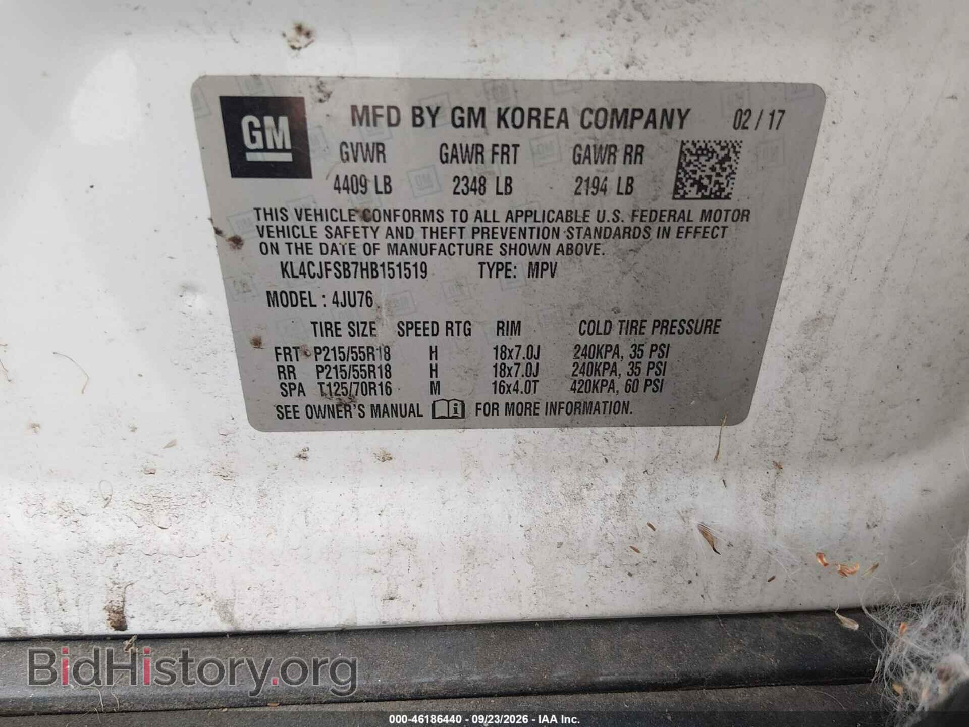 2017 BUICK ENCORE - VIN: KL4CJFSB7HB151519 - Фото 9