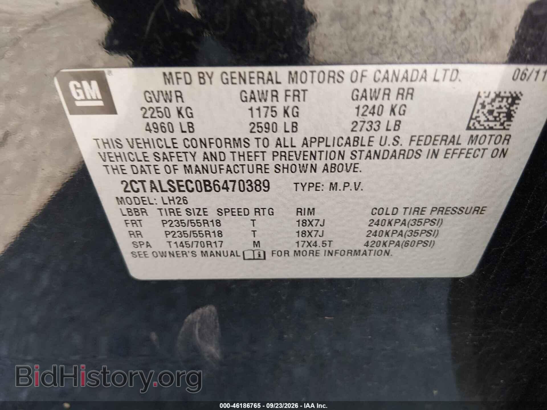 2011 GMC TERRAIN - VIN: 2CTALSEC0B6470389 - Photo 9