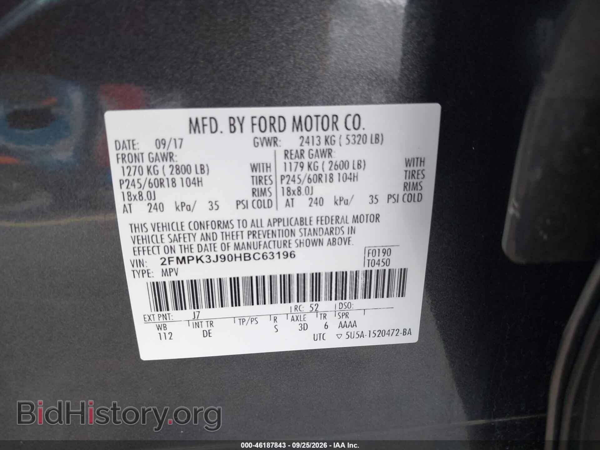 2017 FORD EDGE - VIN: 2FMPK3J90HBC63196 - Photo 9