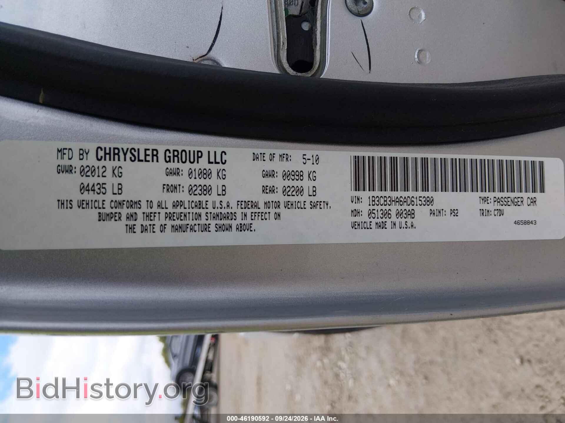 2010 DODGE CALIBER - VIN: 1B3CB3HA6AD615380 - Photo 9