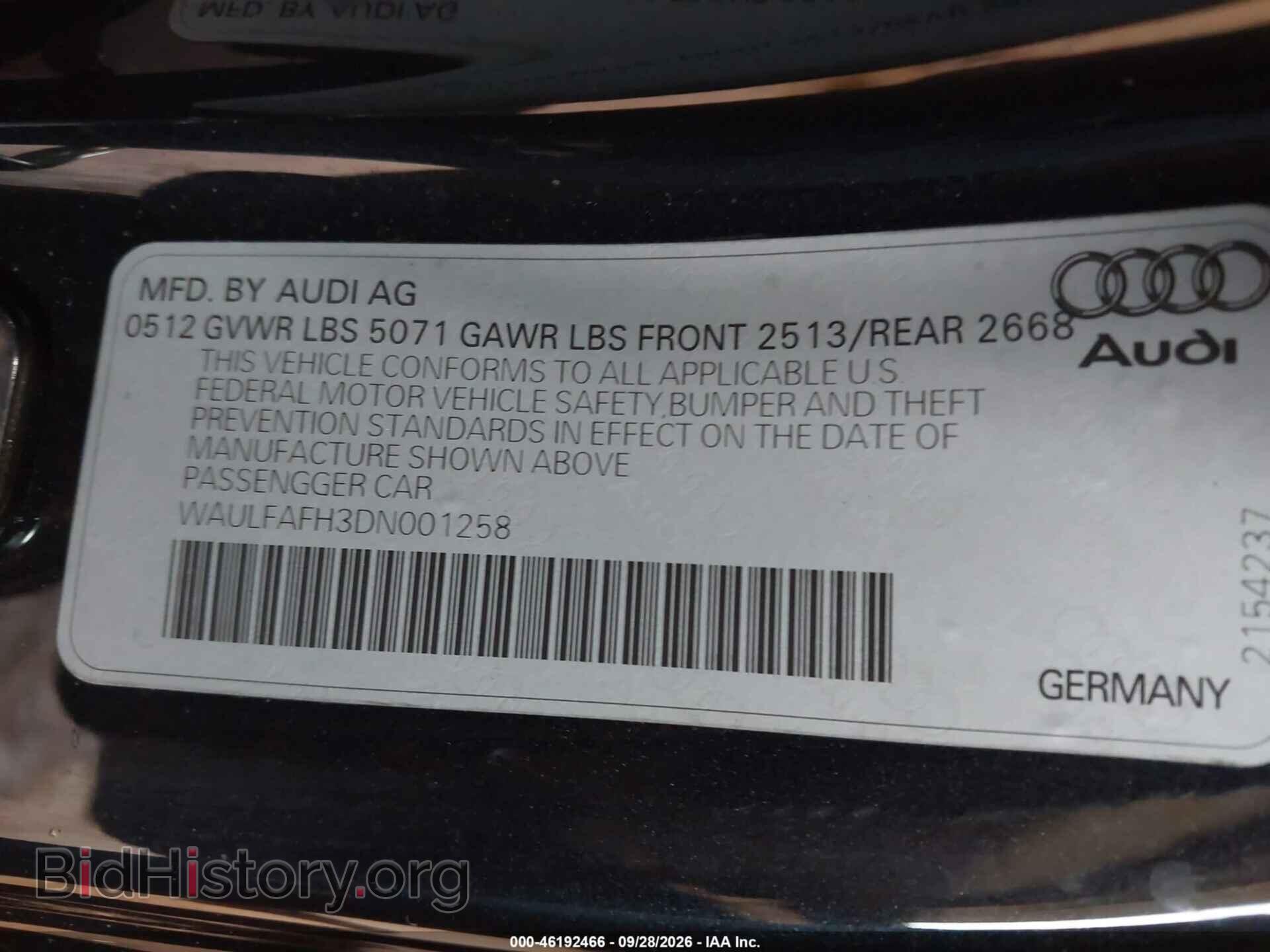 2013 AUDI A5 - VIN: WAULFAFH3DN001258 - Photo 9