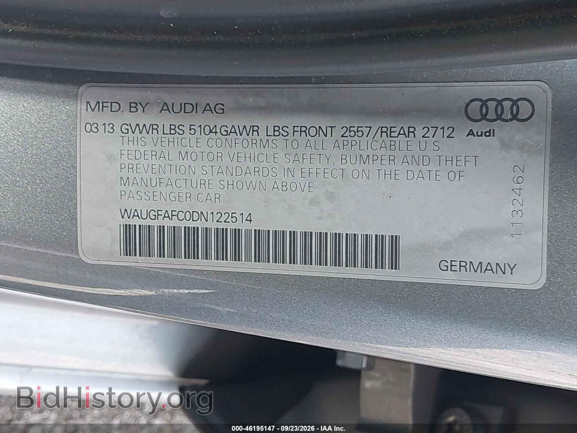 2013 AUDI A6 - VIN: WAUGFAFC0DN122514 - Photo 9