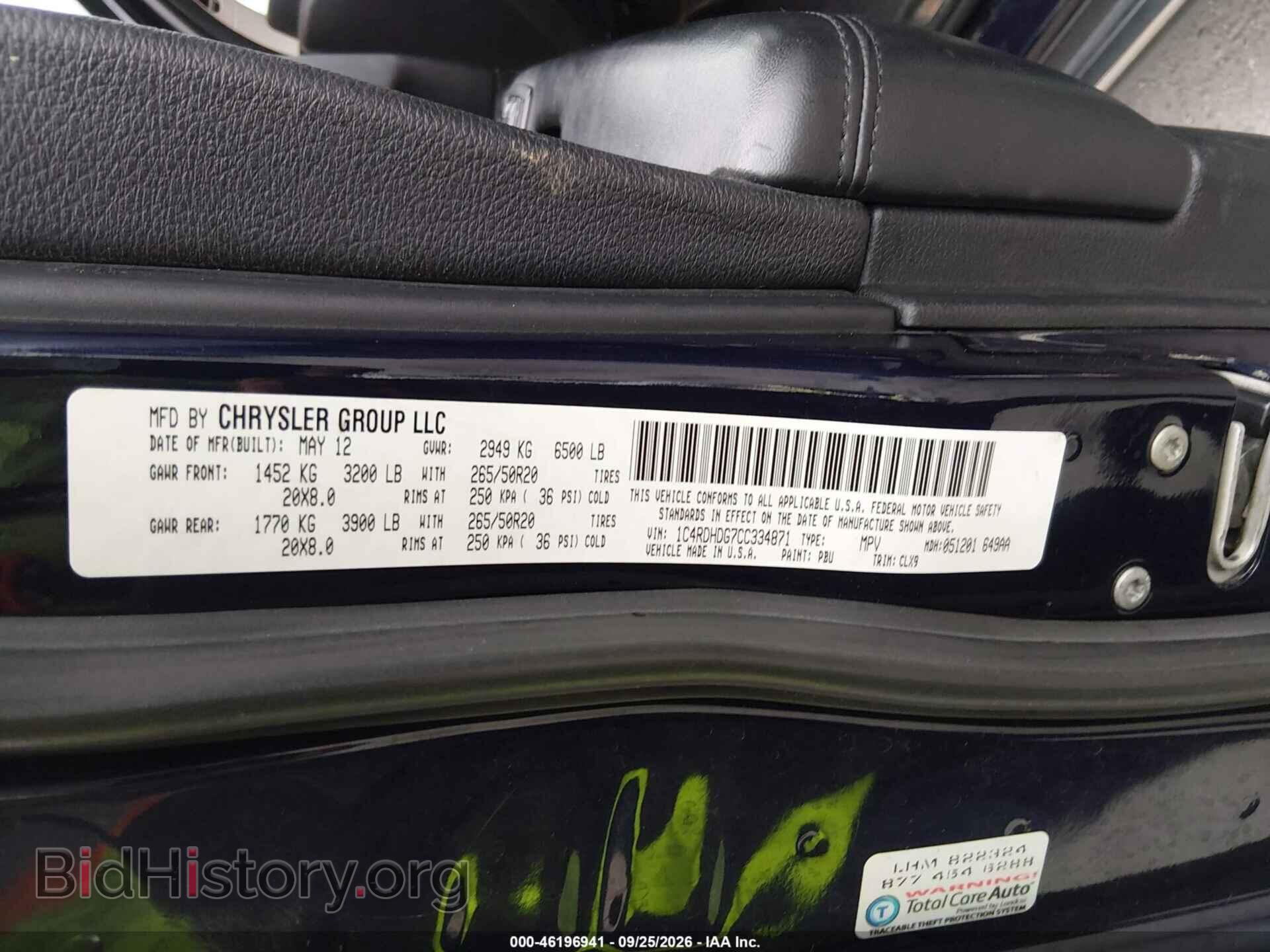 2012 DODGE DURANGO - VIN: 1C4RDHDG7CC334871 - Photo 12