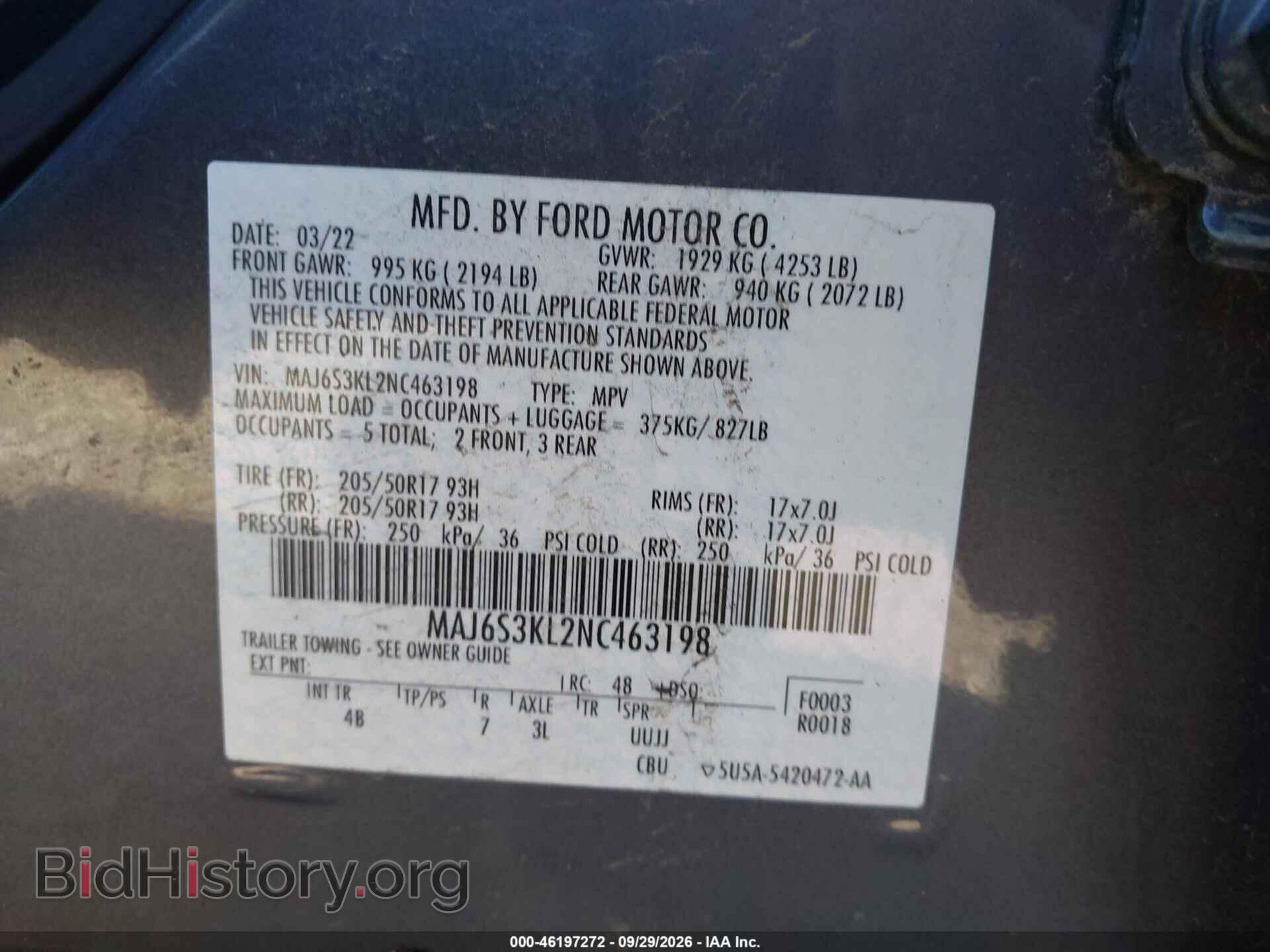 2022 FORD ECOSPORT - VIN: MAJ6S3KL2NC463198 - Photo 9