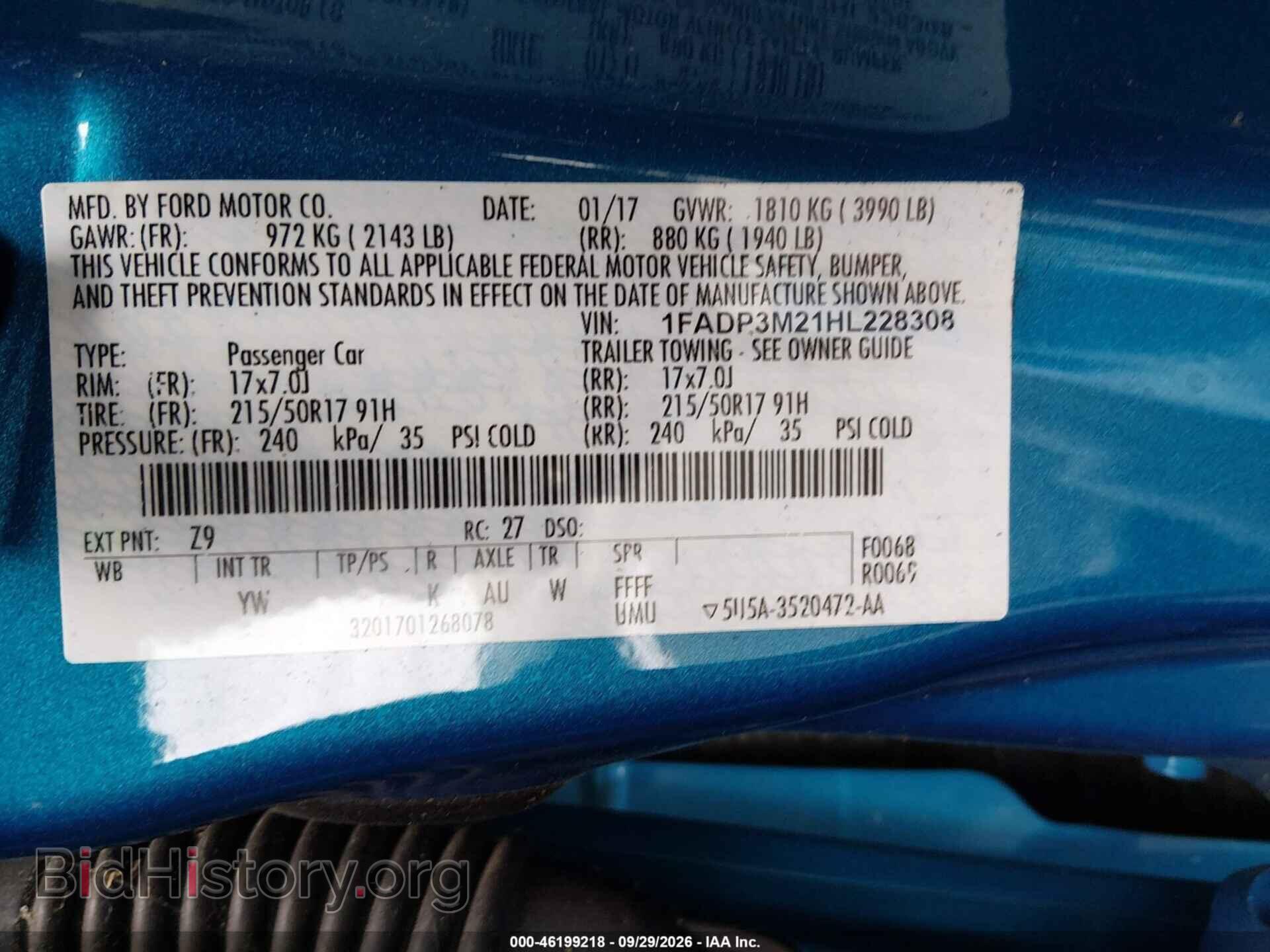 2017 FORD FOCUS - VIN: 1FADP3M21HL228308 - Photo 9