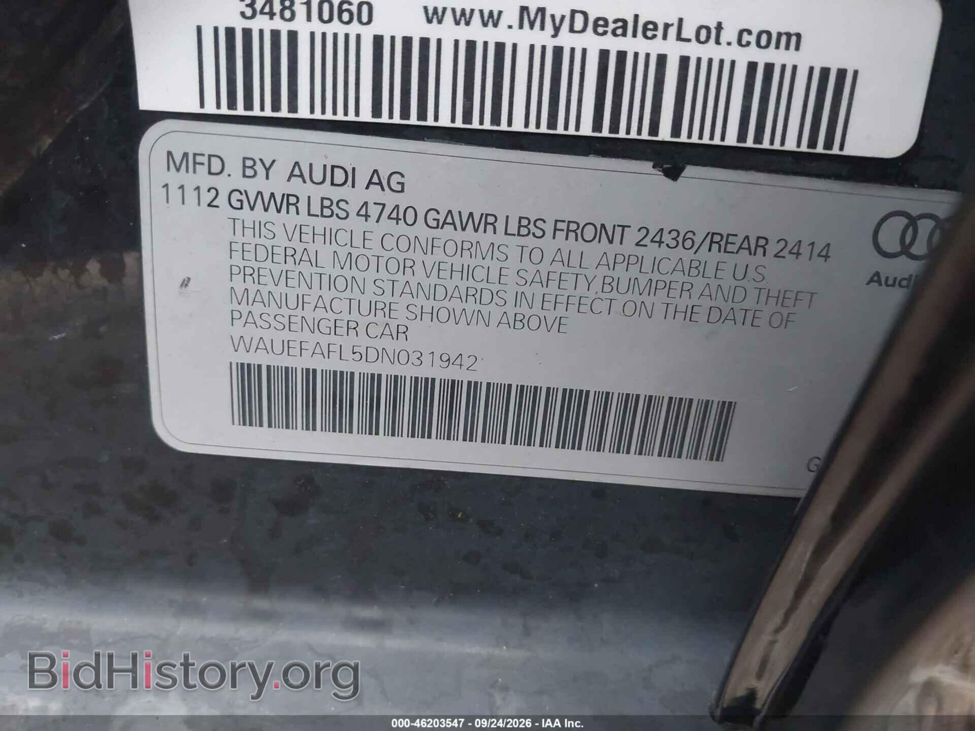2013 AUDI A4 - VIN: WAUEFAFL5DN031942 - Photo 9