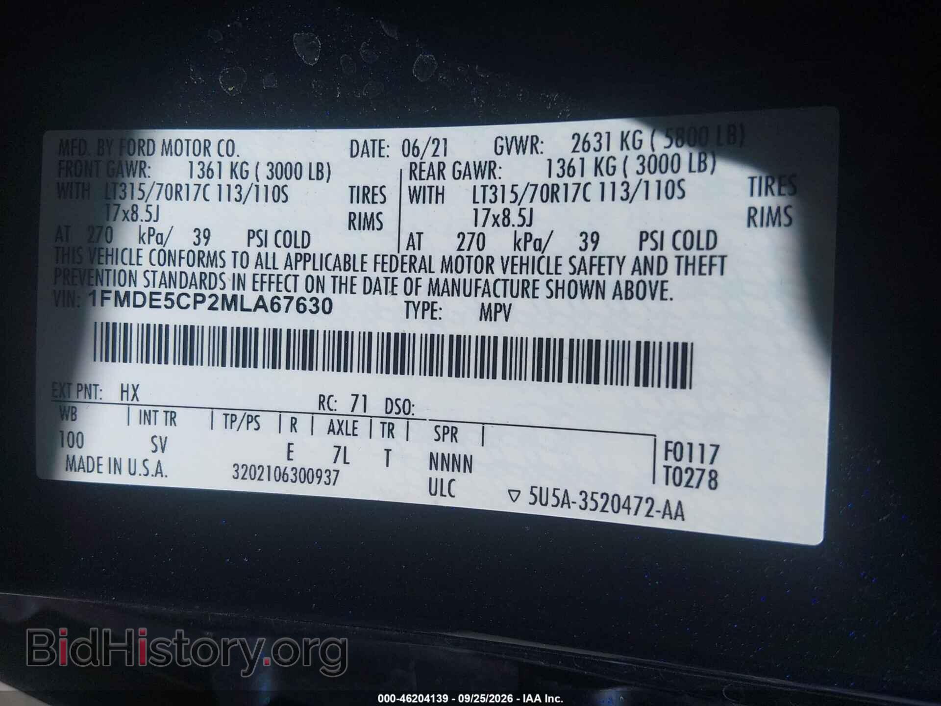 2021 FORD BRONCO - VIN: 1FMDE5CP2MLA67630 - Photo 9