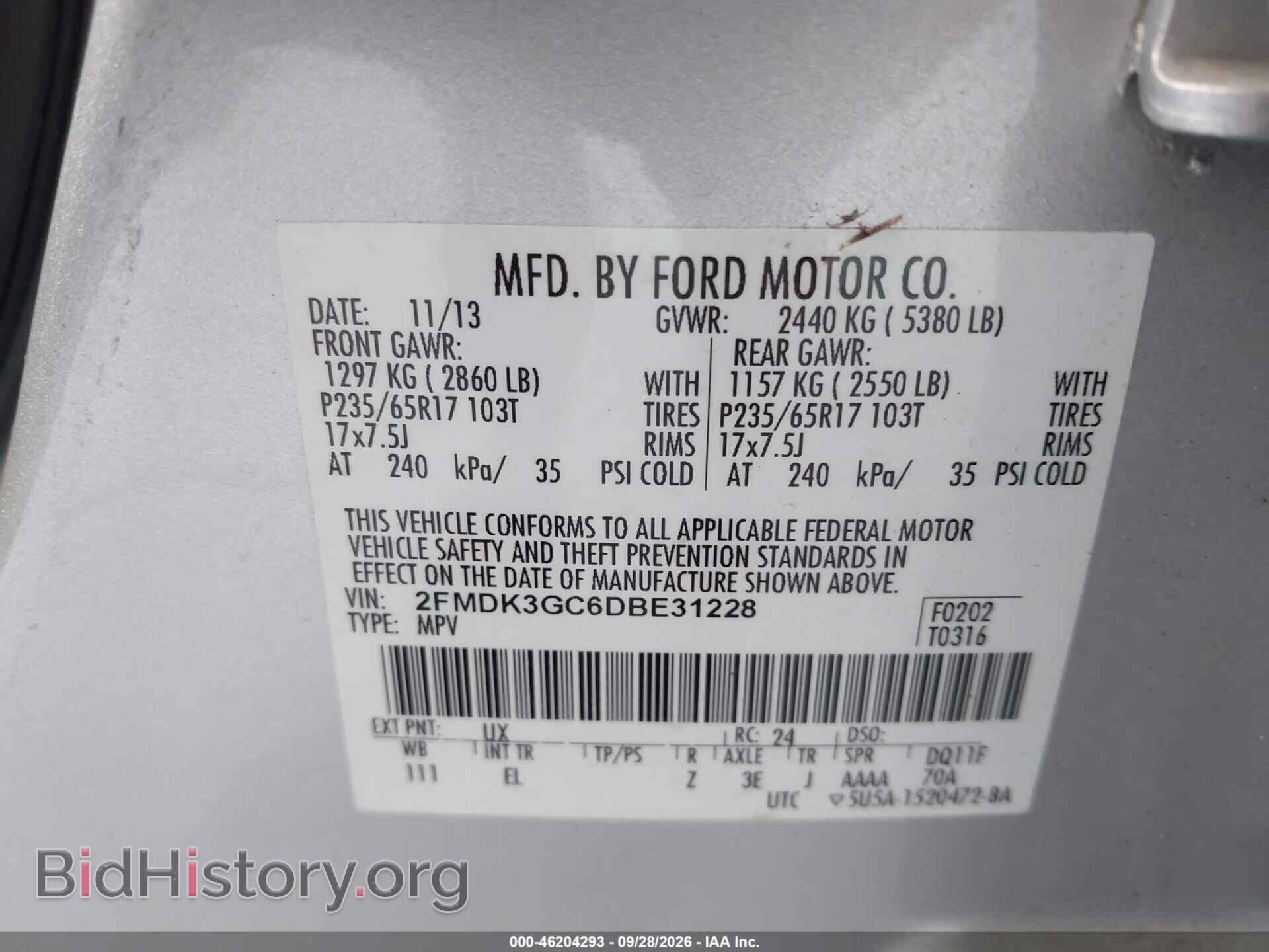 2013 FORD EDGE - VIN: 2FMDK3GC6DBE31228 - Photo 9