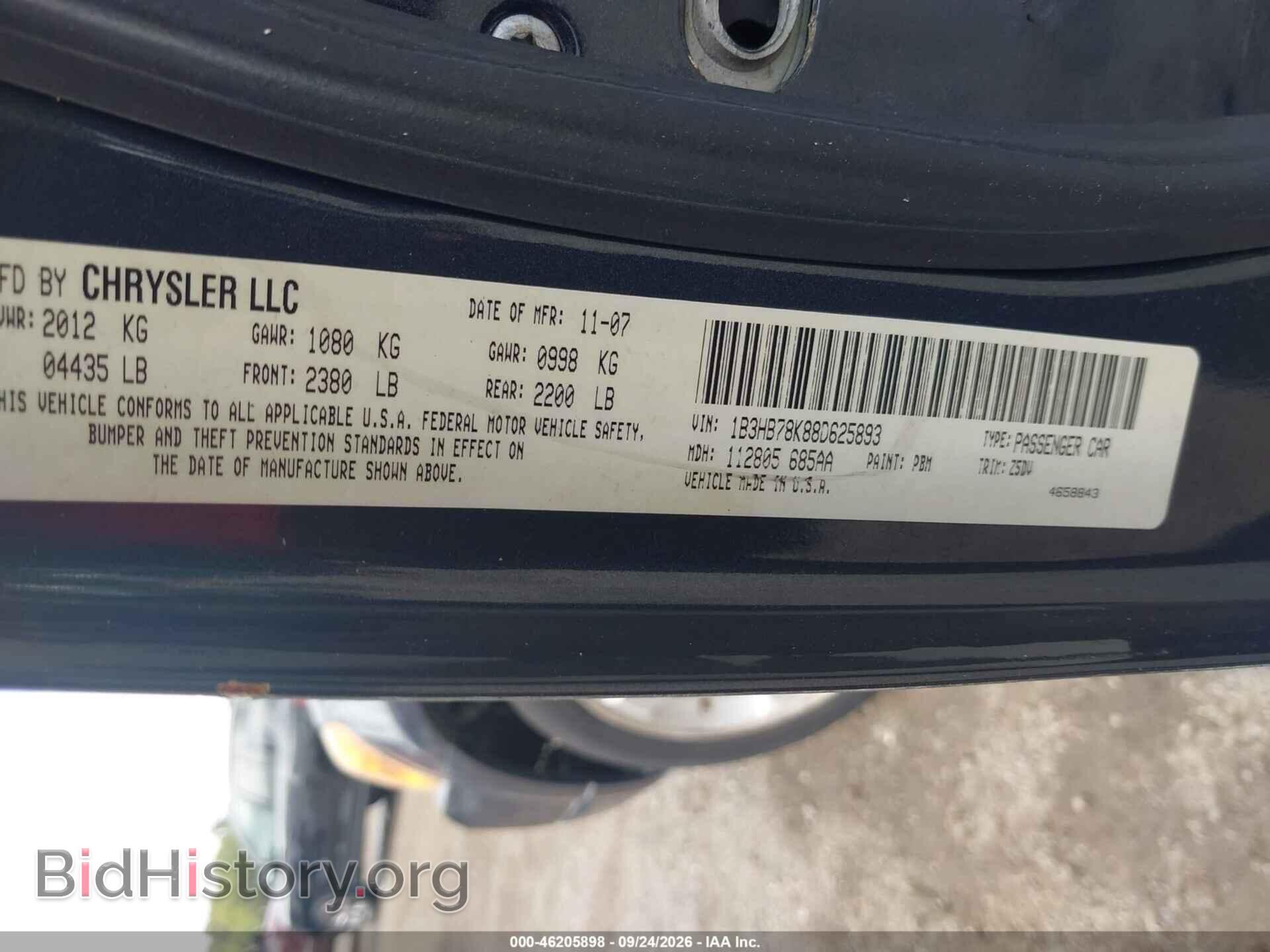 2008 DODGE CALIBER - VIN: 1B3HB78K88D625893 - Photo 9