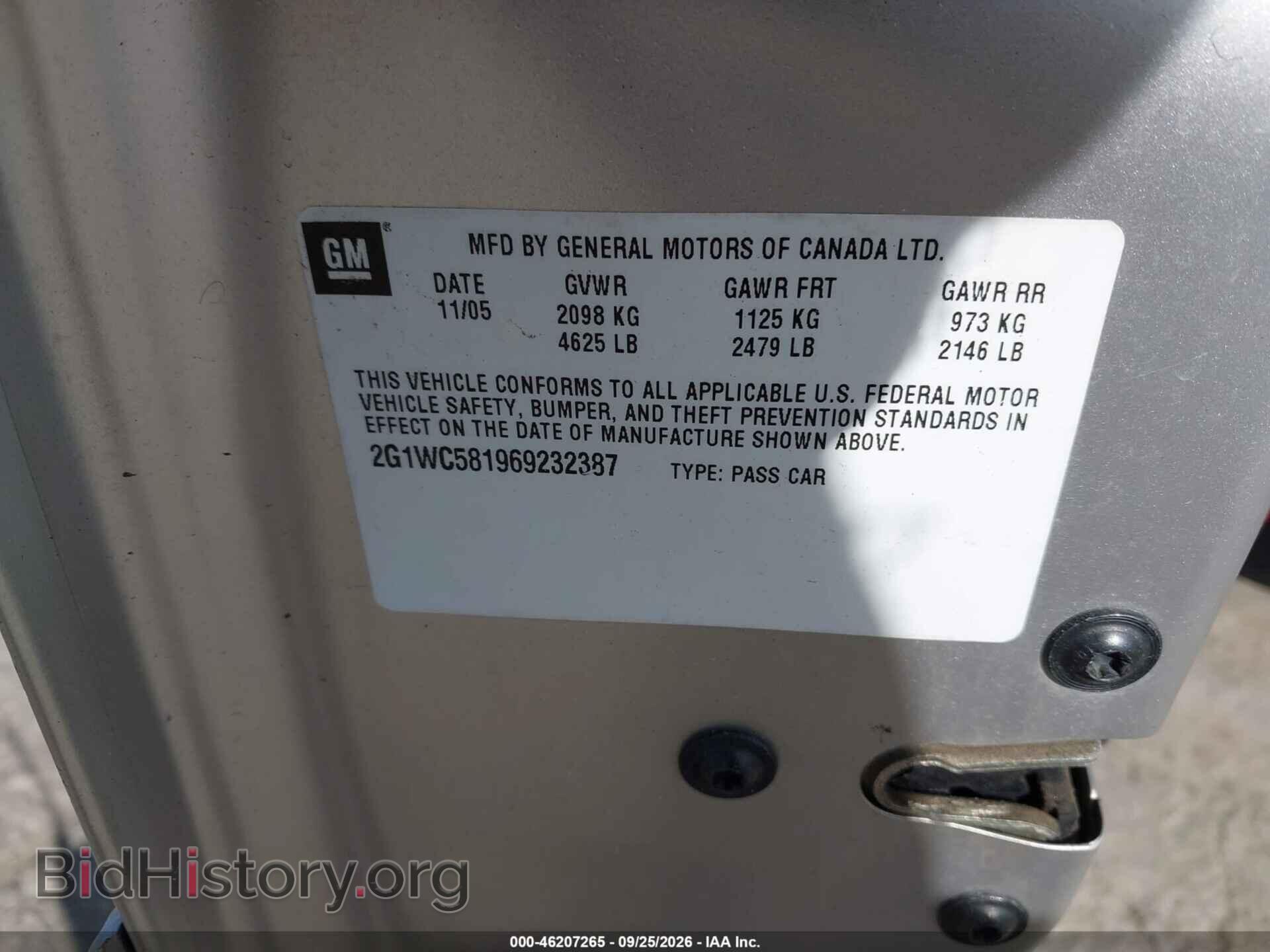 2006 CHEVROLET IMPALA - VIN: 2G1WC581969232387 - Photo 9