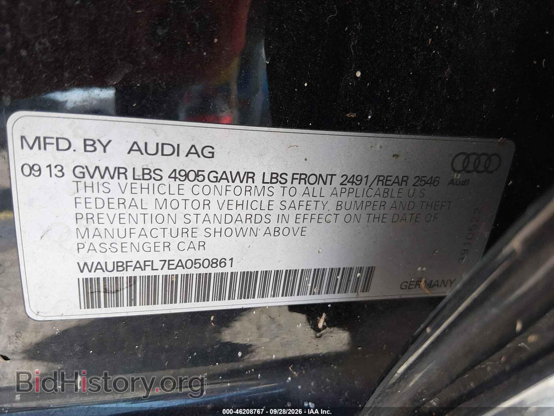 2014 AUDI A4 - VIN: WAUBFAFL7EA050861 - Photo 9