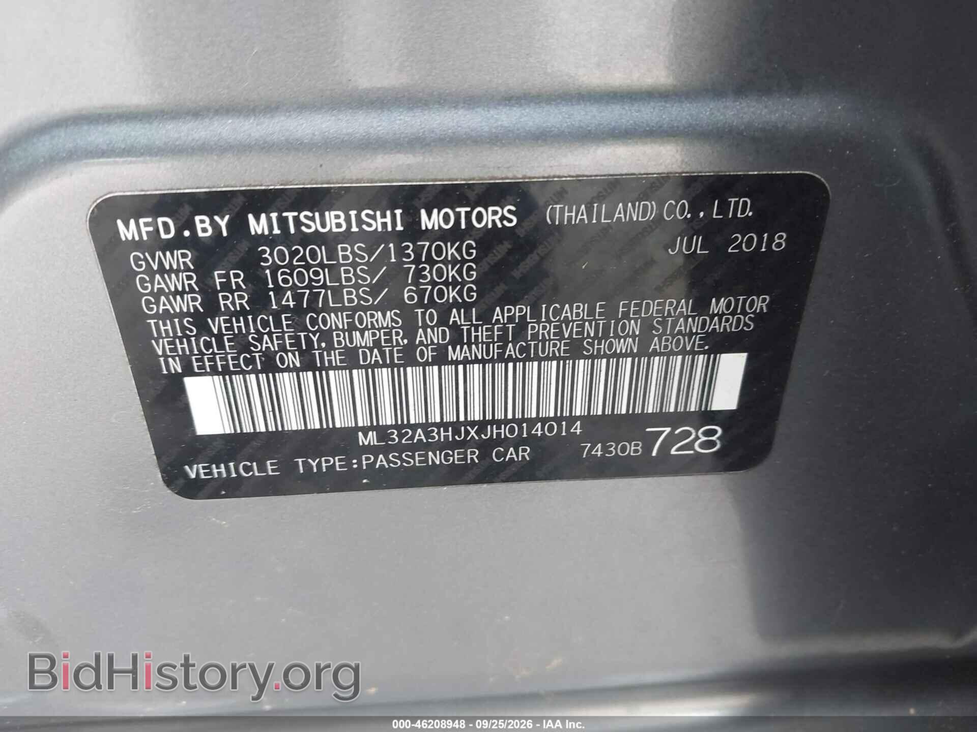 2018 MITSUBISHI MIRAGE - VIN: ML32A3HJXJH014014 - Photo 9