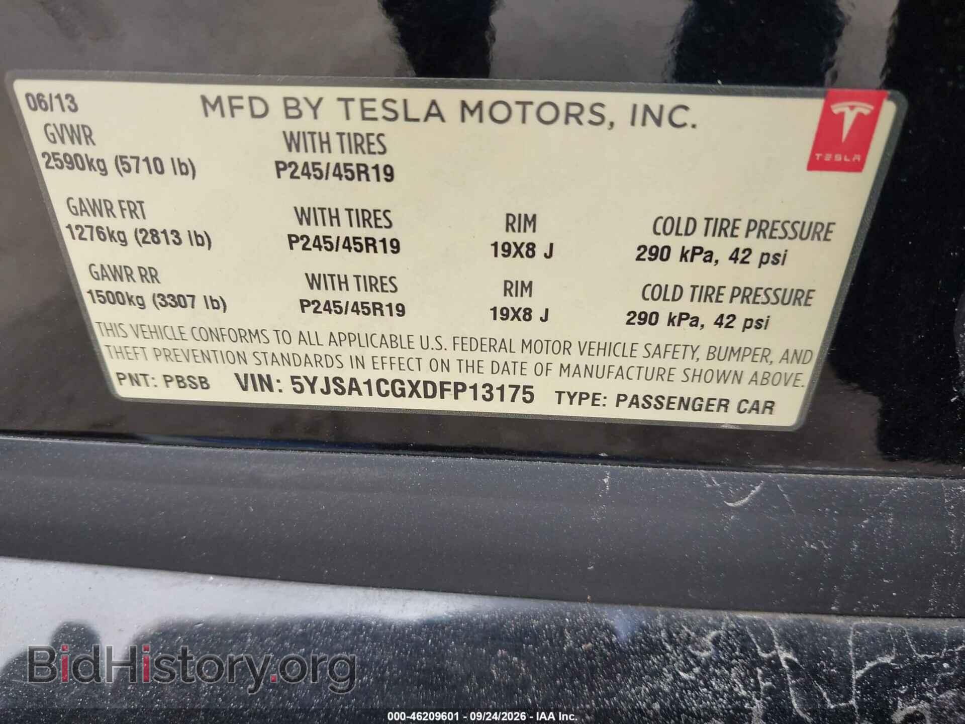 2013 TESLA MODEL S - VIN: 5YJSA1CGXDFP13175 - Photo 9