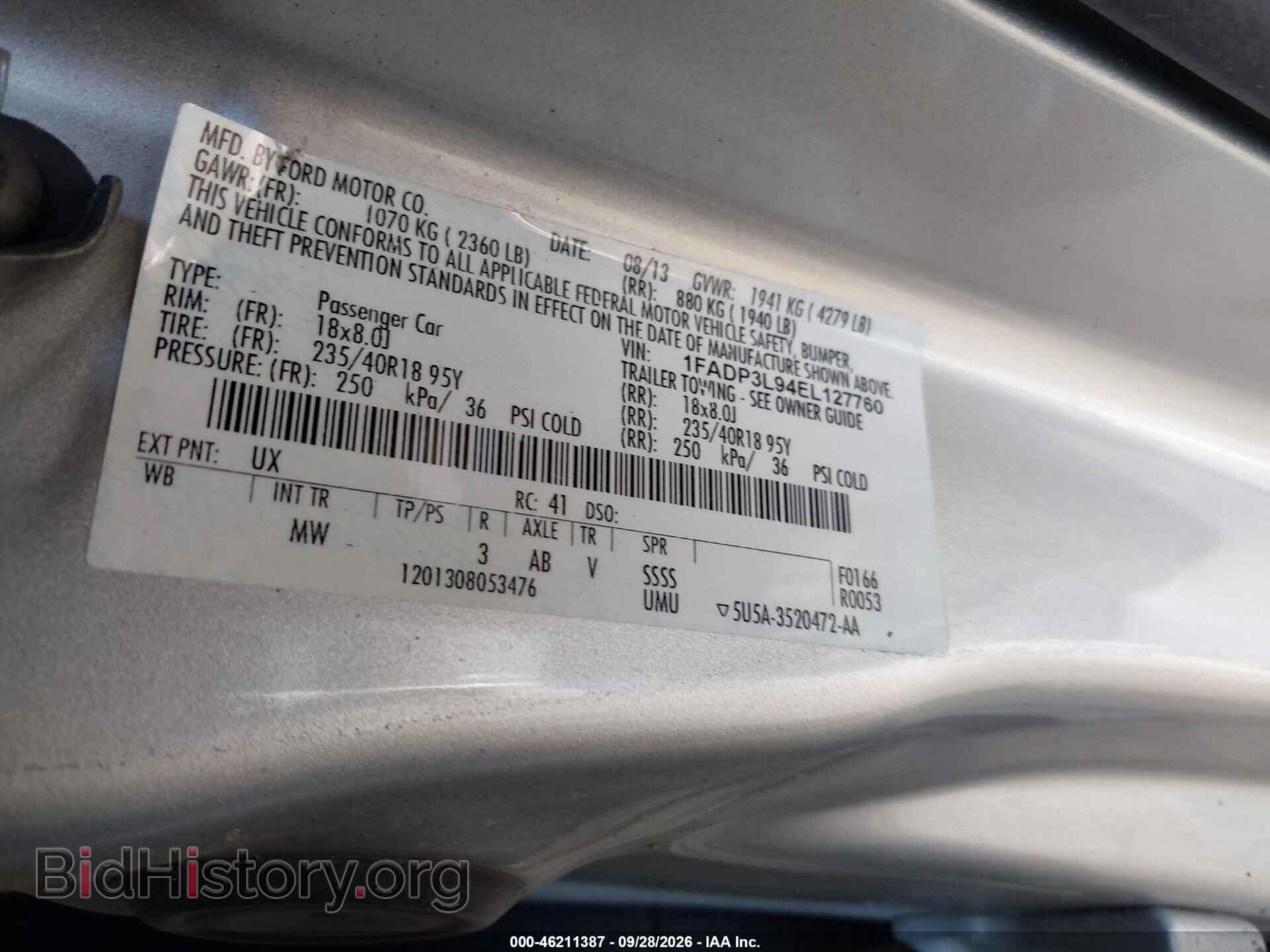 2014 FORD FOCUS - VIN: 1FADP3L94EL127760 - Photo 9