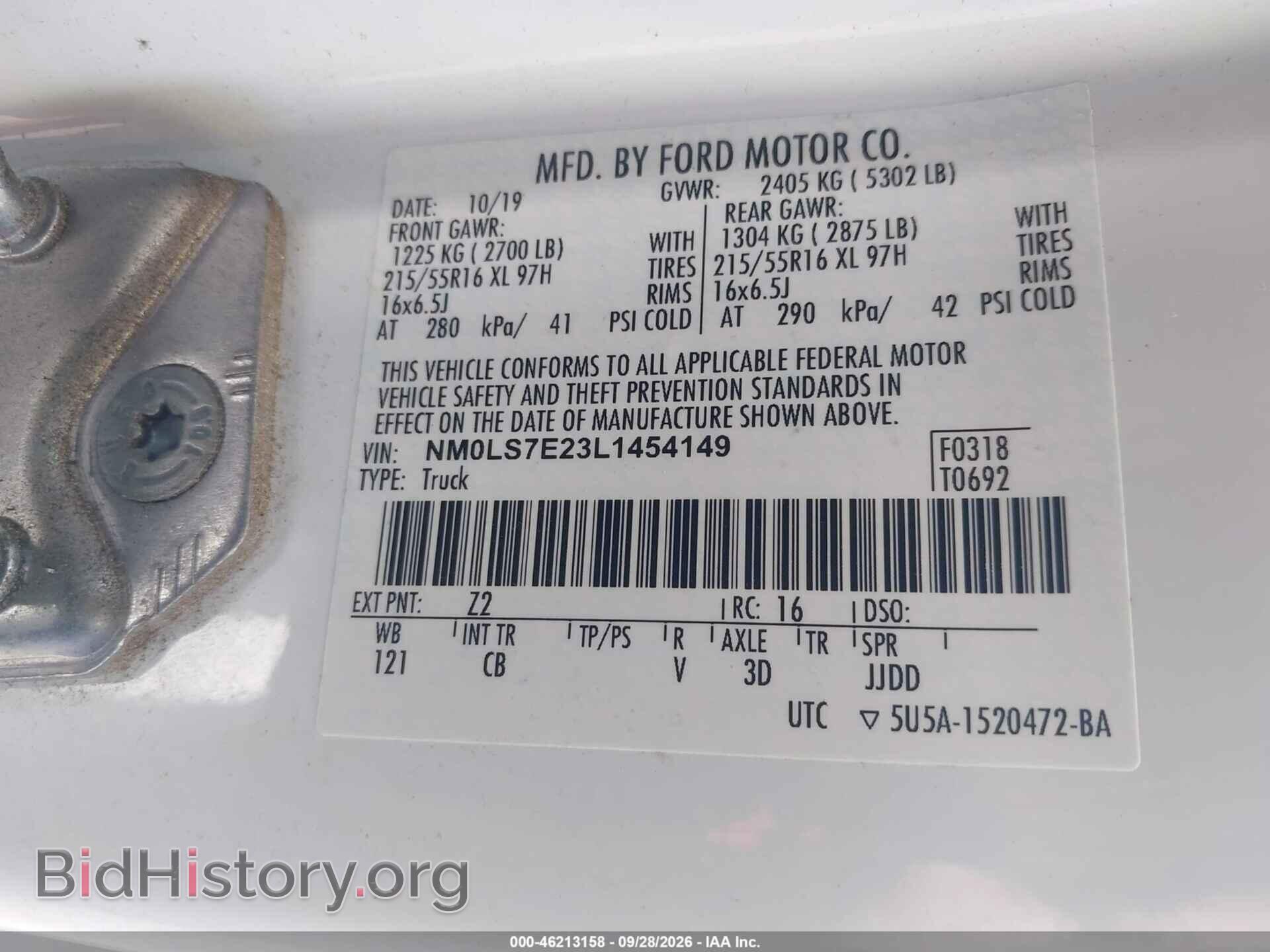 2020 FORD TRANSIT CONNECT - VIN: NM0LS7E23L1454149 - Photo 9