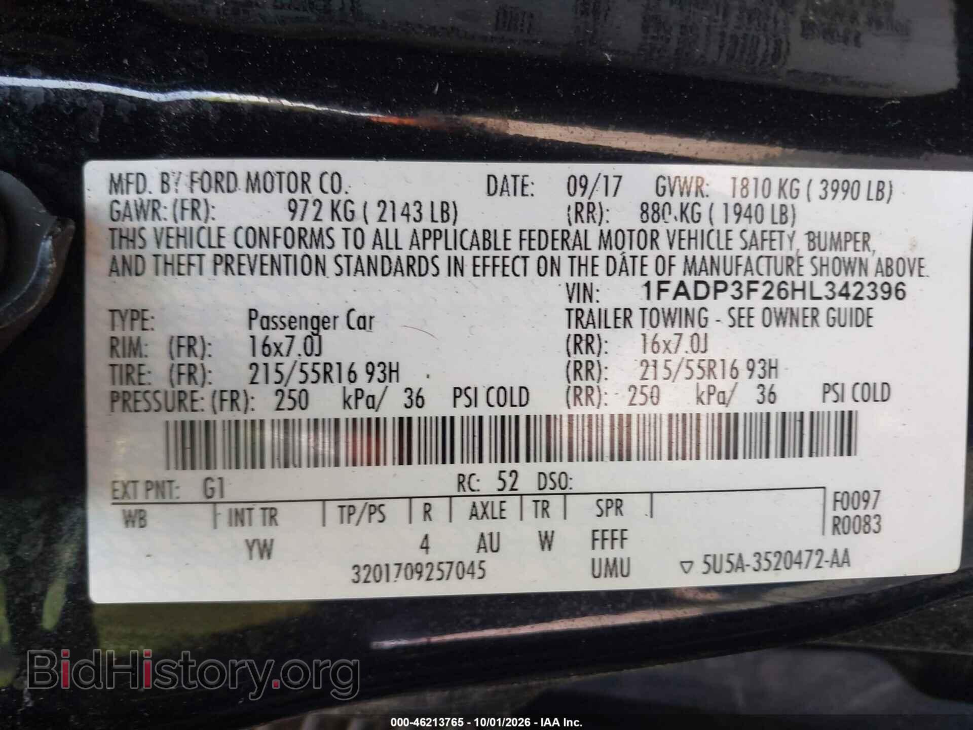 2017 FORD FOCUS - VIN: 1FADP3F26HL342396 - Photo 9